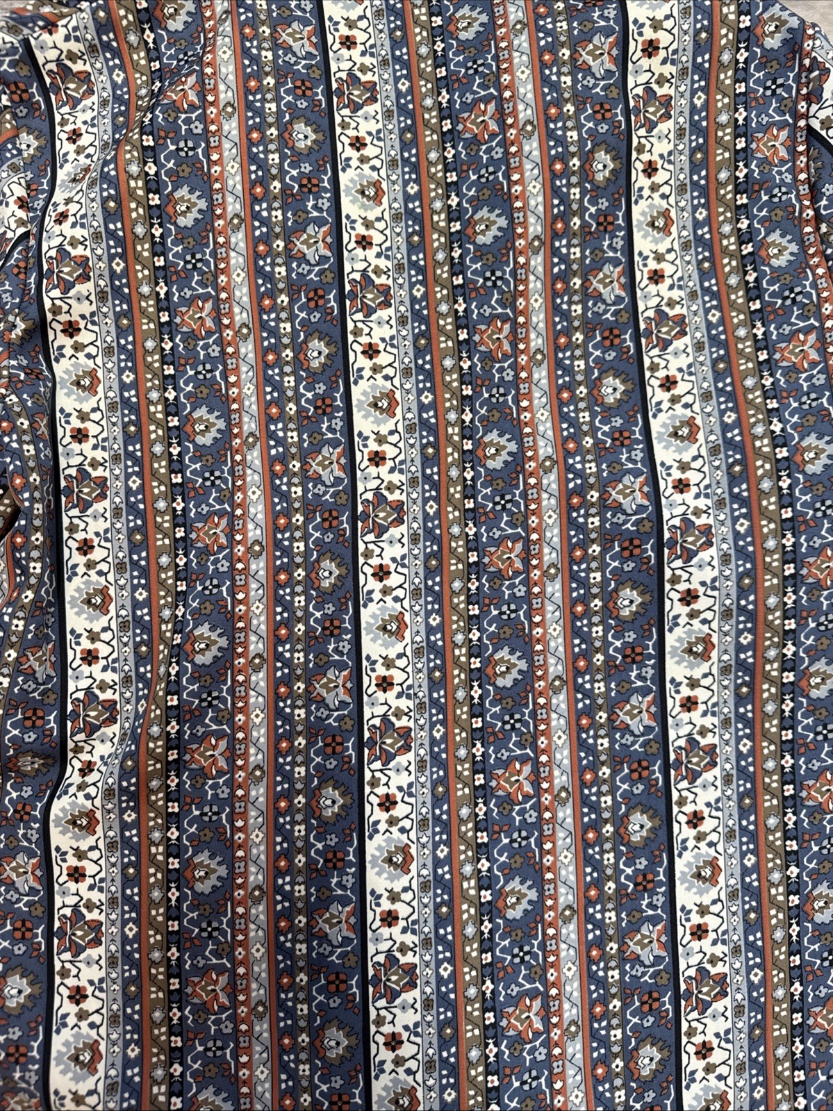 Vintage Womens Boho Hippie Floral Long Sleeve Blouse Shirt Top Lucky Britches Lg