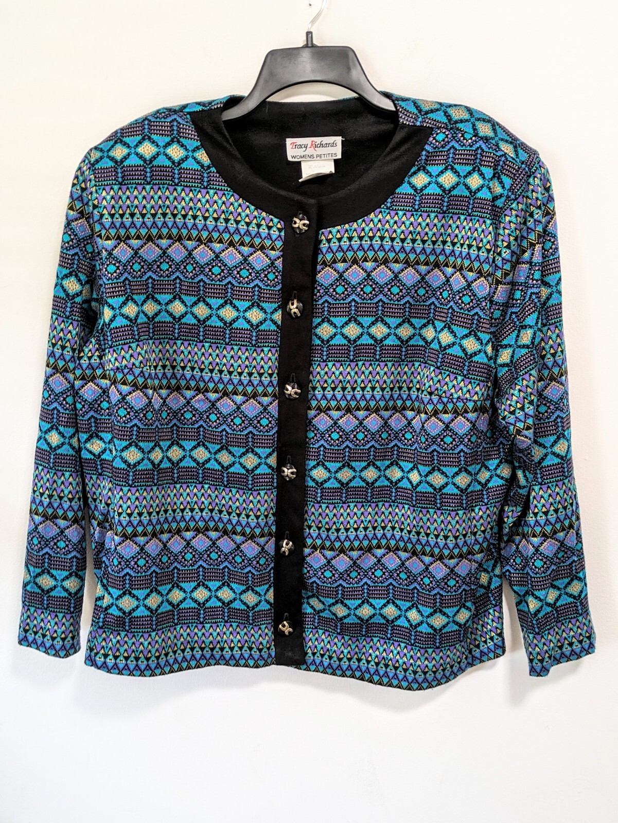 Vintage Tracy Richards Multicolor Long Sleeve Knit Sweater 22Wp Artsy Mature Fun