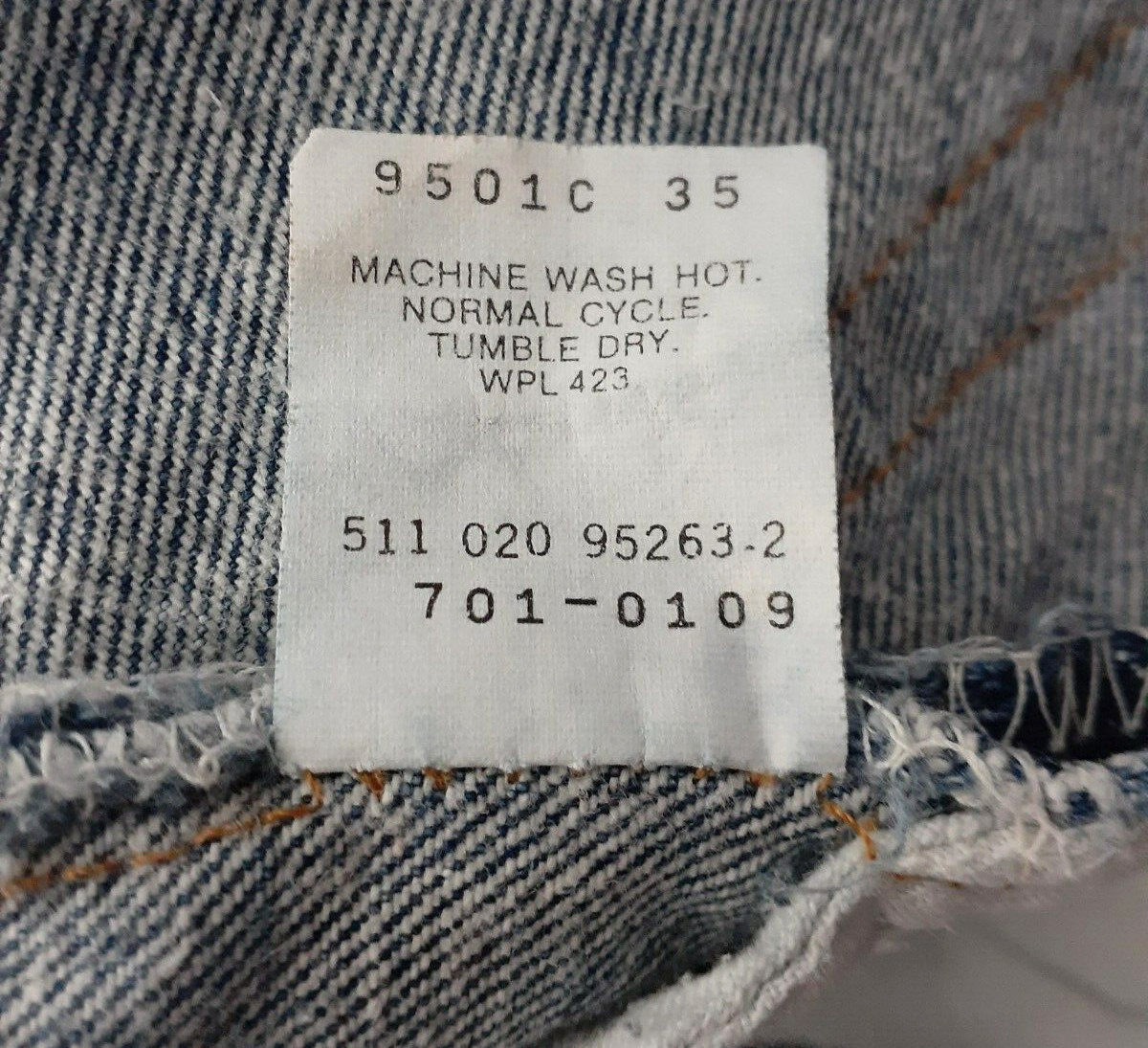 LEVIS Jeans Women 28×28 Blue Vintage 701 Red Tab ButtonUp Acid Wash Straight Leg