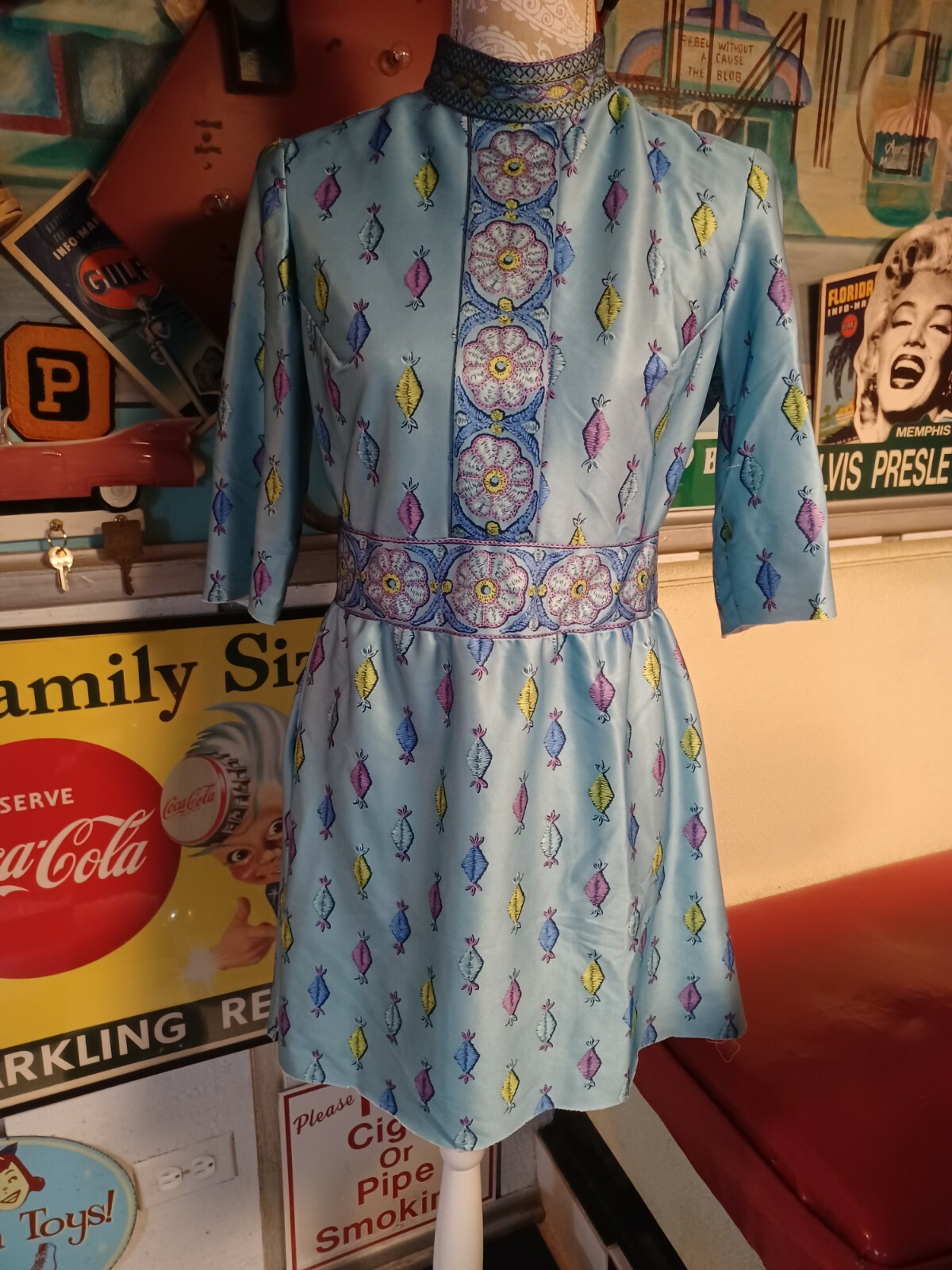 True Vtg Mid-century 1960s Emilio Borghese Designer Mod Dress MCM Go-Go Mad Men