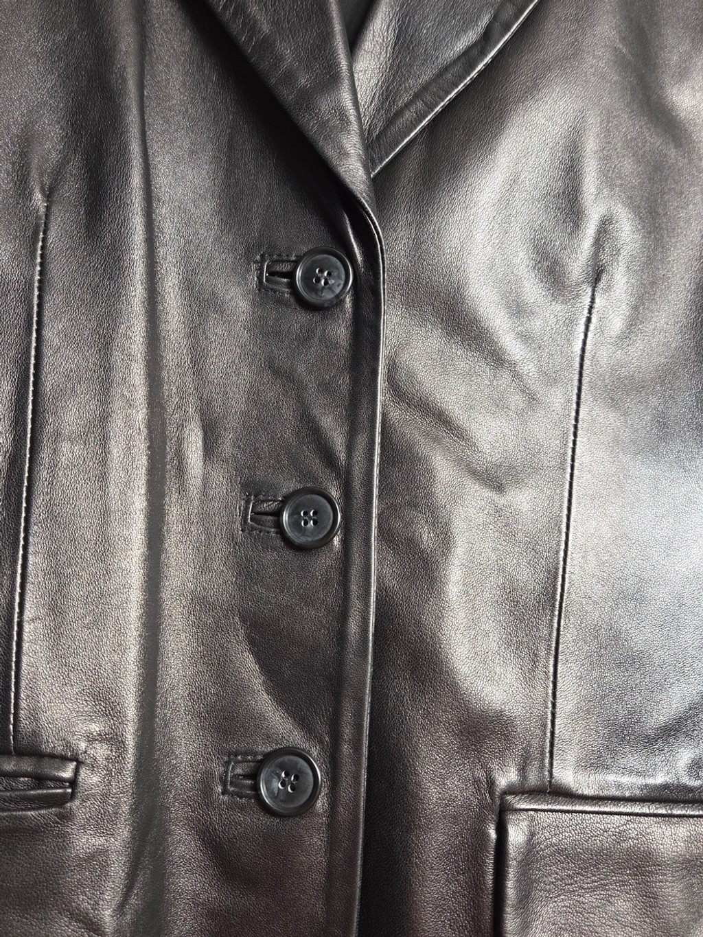 Sergio Rossi Leather Jacket Size 42 Made in Italy ’90s Grunge Sleek Matrix Core