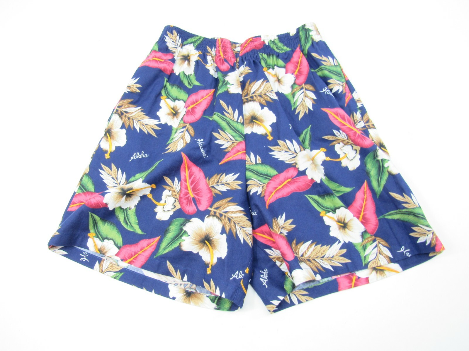 Vtg Shannon Marie Hawaiian Floral Shorts Hibiscus Flowers USA Hawaii High Waist