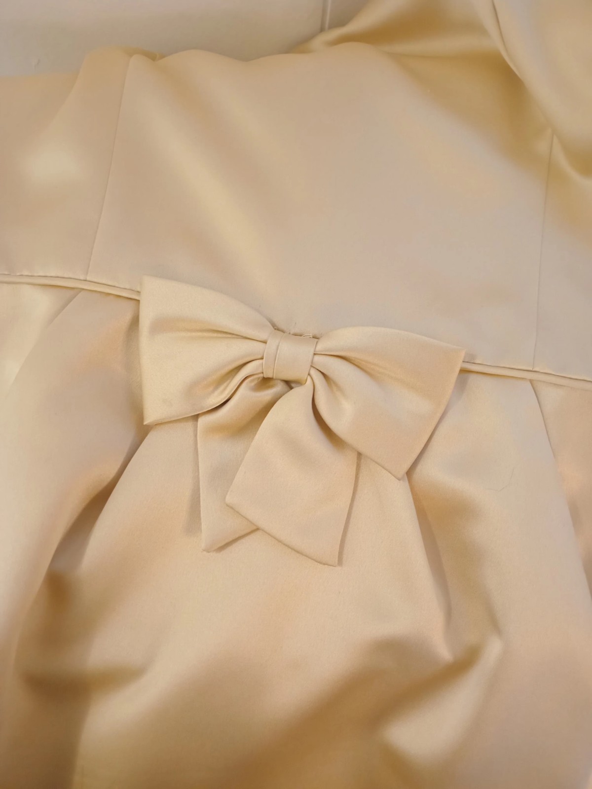 Fancy Vintage Champion Gold 80s Dress Cottagecore Bow Shoulder Padding
