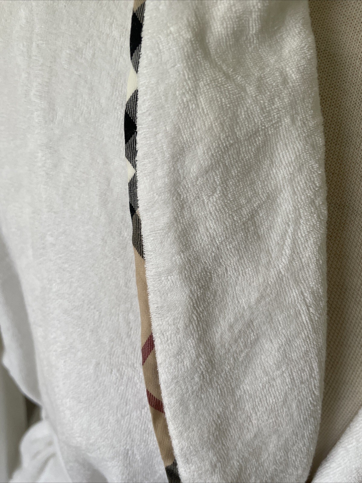 Burberry Vintage Dressing Robe Nova Check Lines Trim Piping Unisex Large Clean