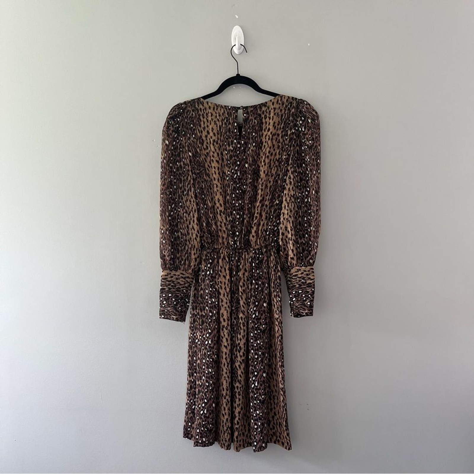 Vintage Taurus II Long Sleeve Animal Print Dress Lightweight Sheer