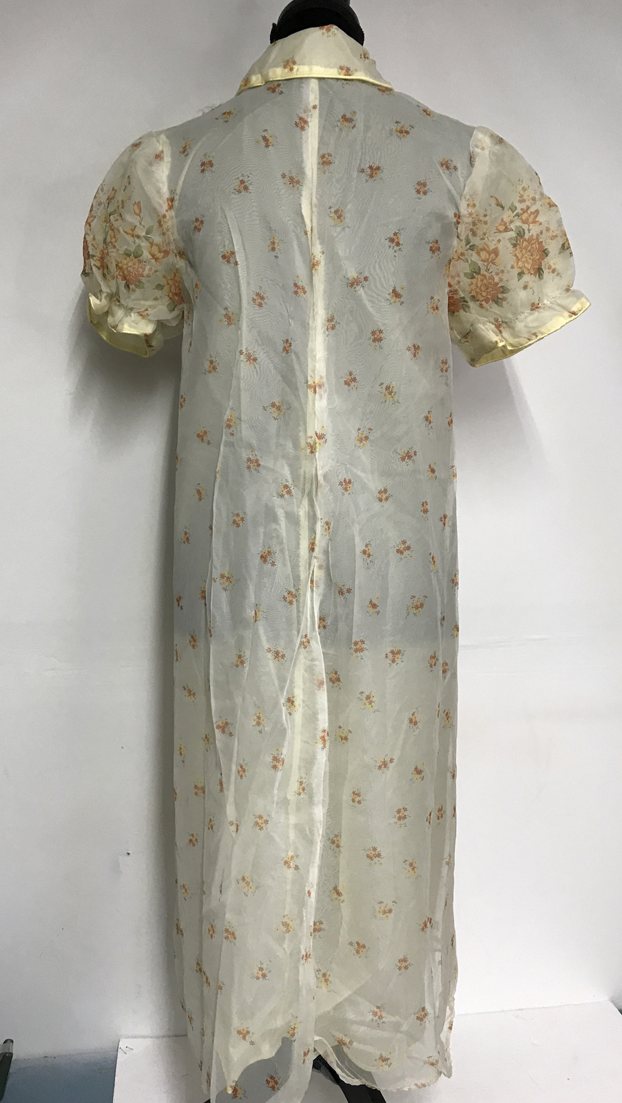 VTG 1950’s Robe double Nylon chiffon Dressing Gown Sz M Pre-Owned *Flaws
