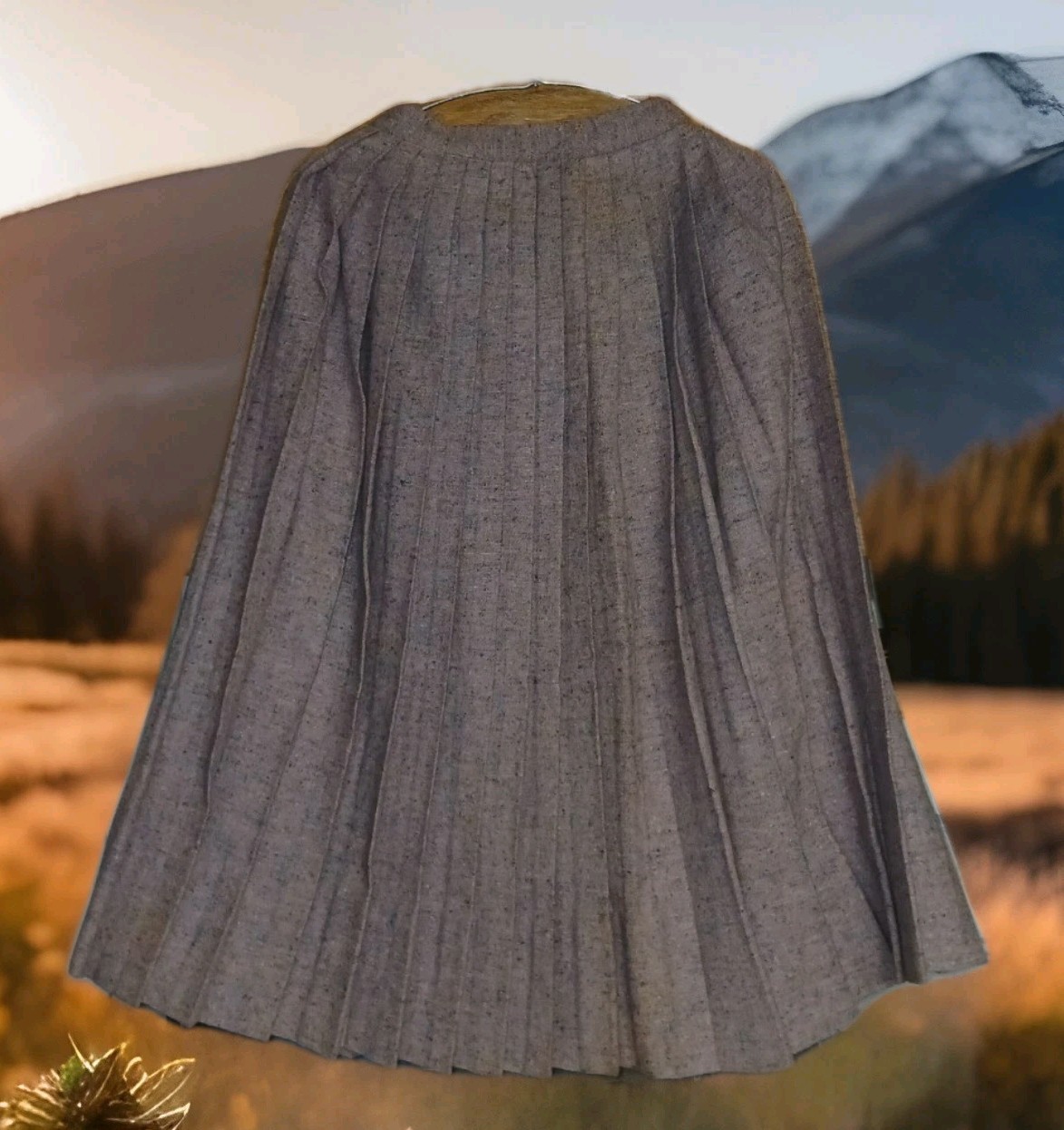 Vintage 1960s Handmade Pleated Wool Skirt Sz Small ~ NOS