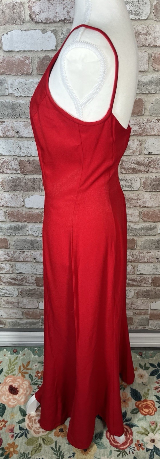Vintage 1990’s Jessica McClintock Red Prom Gown Rhinestone Neckline Sz 9/10