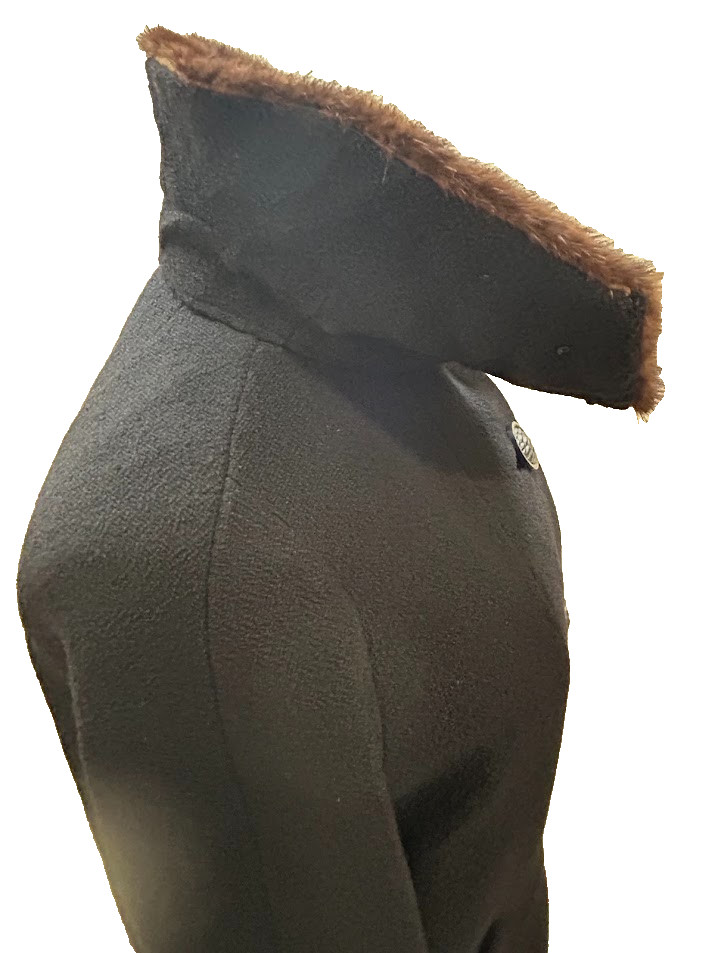 VTG ILGWU Union Made Wool Opera Swing Overcoat Black Fur Collar Women Sz 2XL