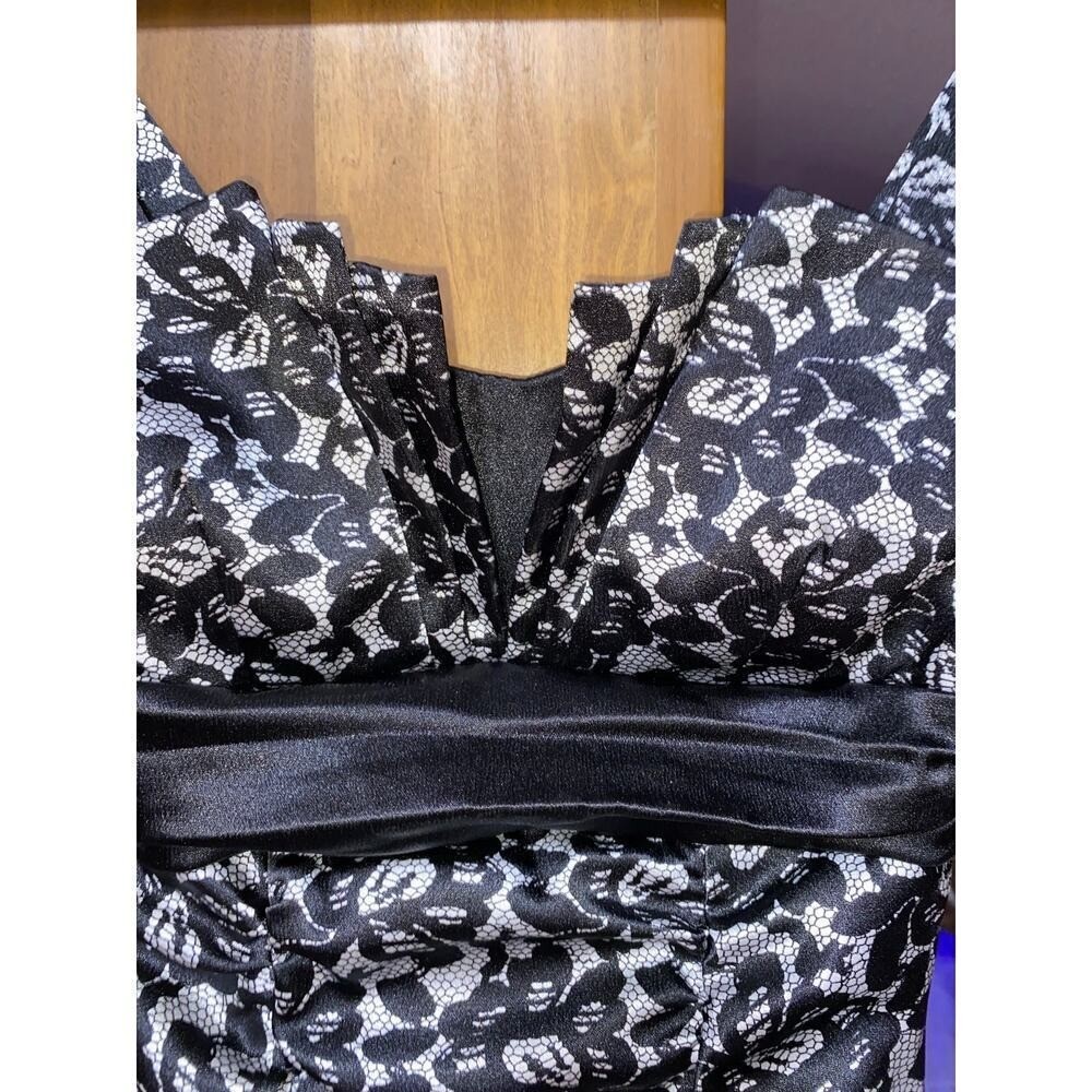 Ruby Rox Black & White Cocktail Body Con Dress Sz 5 Vintage Chic Mint Condition