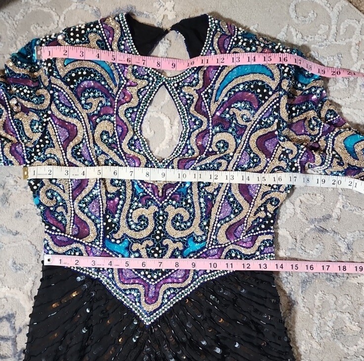 Vintage Naeem Khan Riazee Nights Beaded Sequin Silk Dress