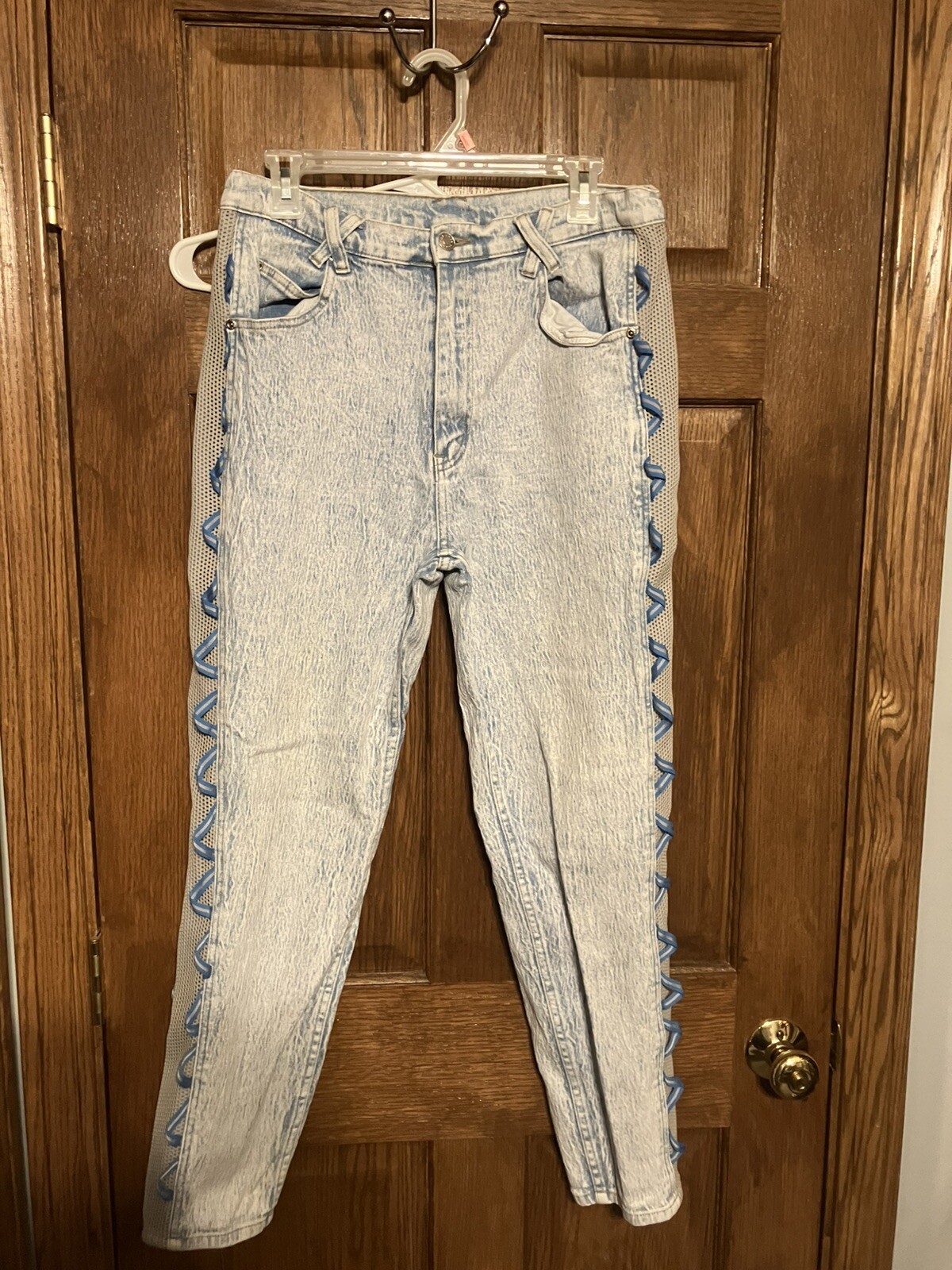 vintage daily jeans stone washed Tie Up Legs Juniors Size 15/16
