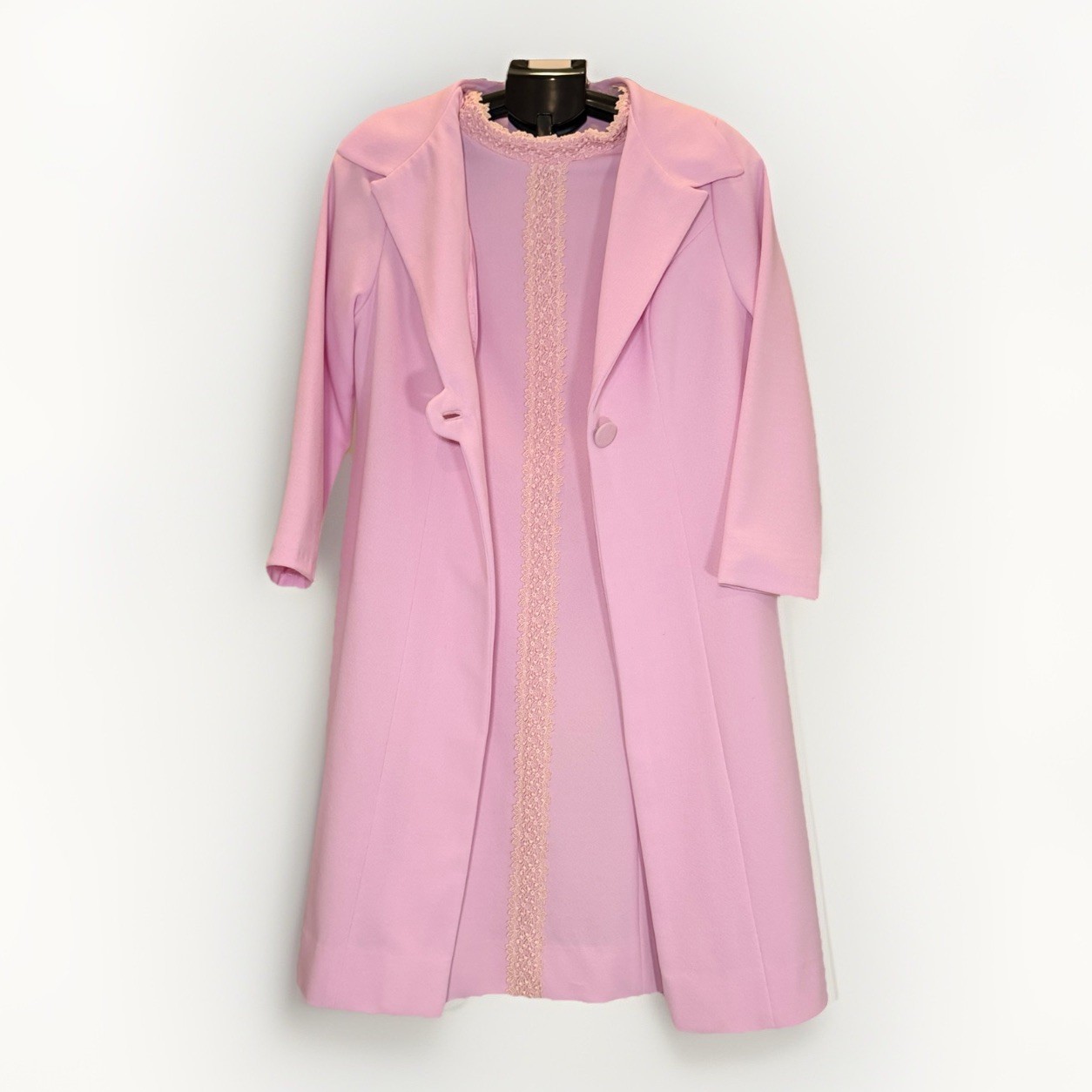 Vintage 1960s Alfred Werber Pink Coat Dress Set No Size Tag