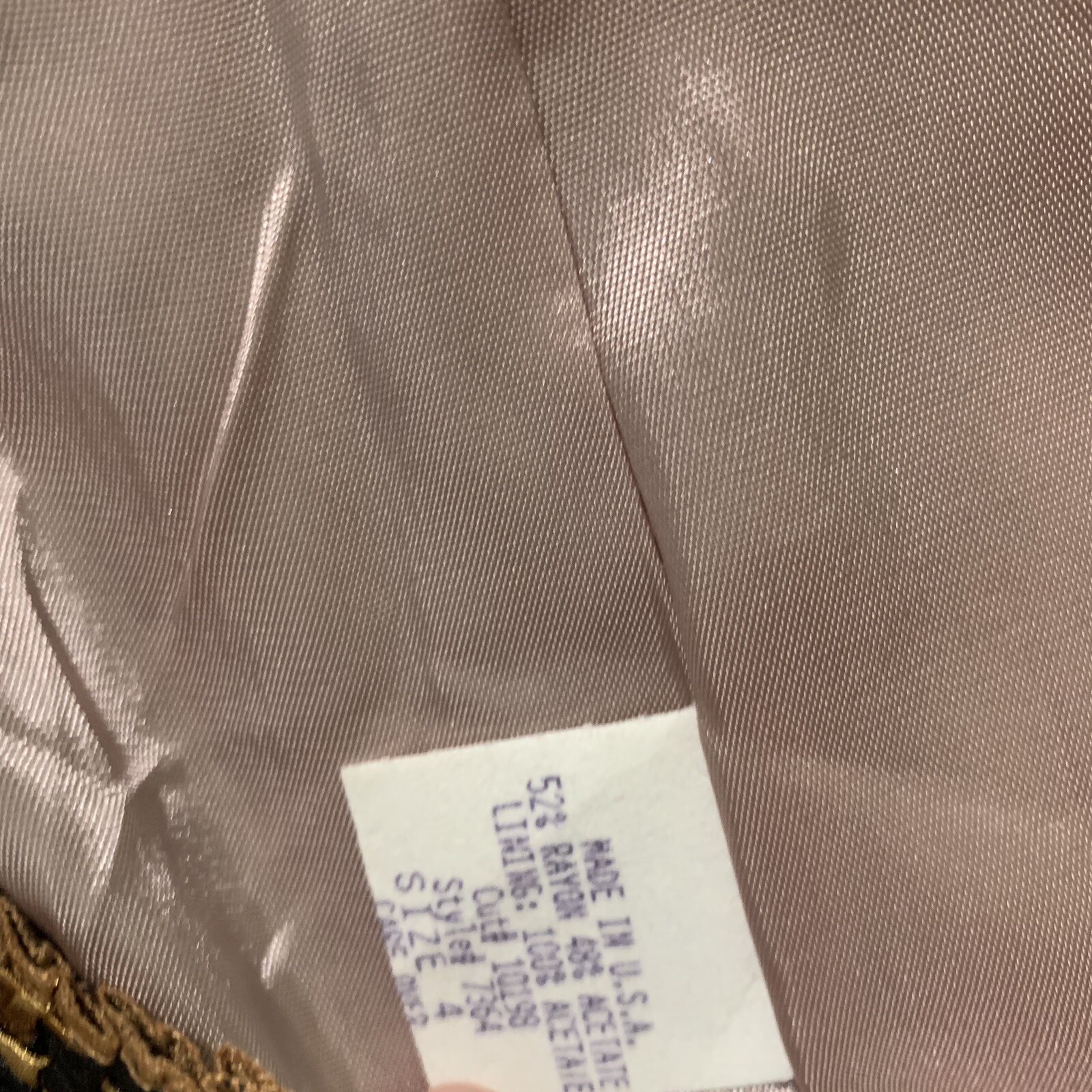 Vintage Nina K Silver Rayon Brocade Blazer Jacket Sz 4