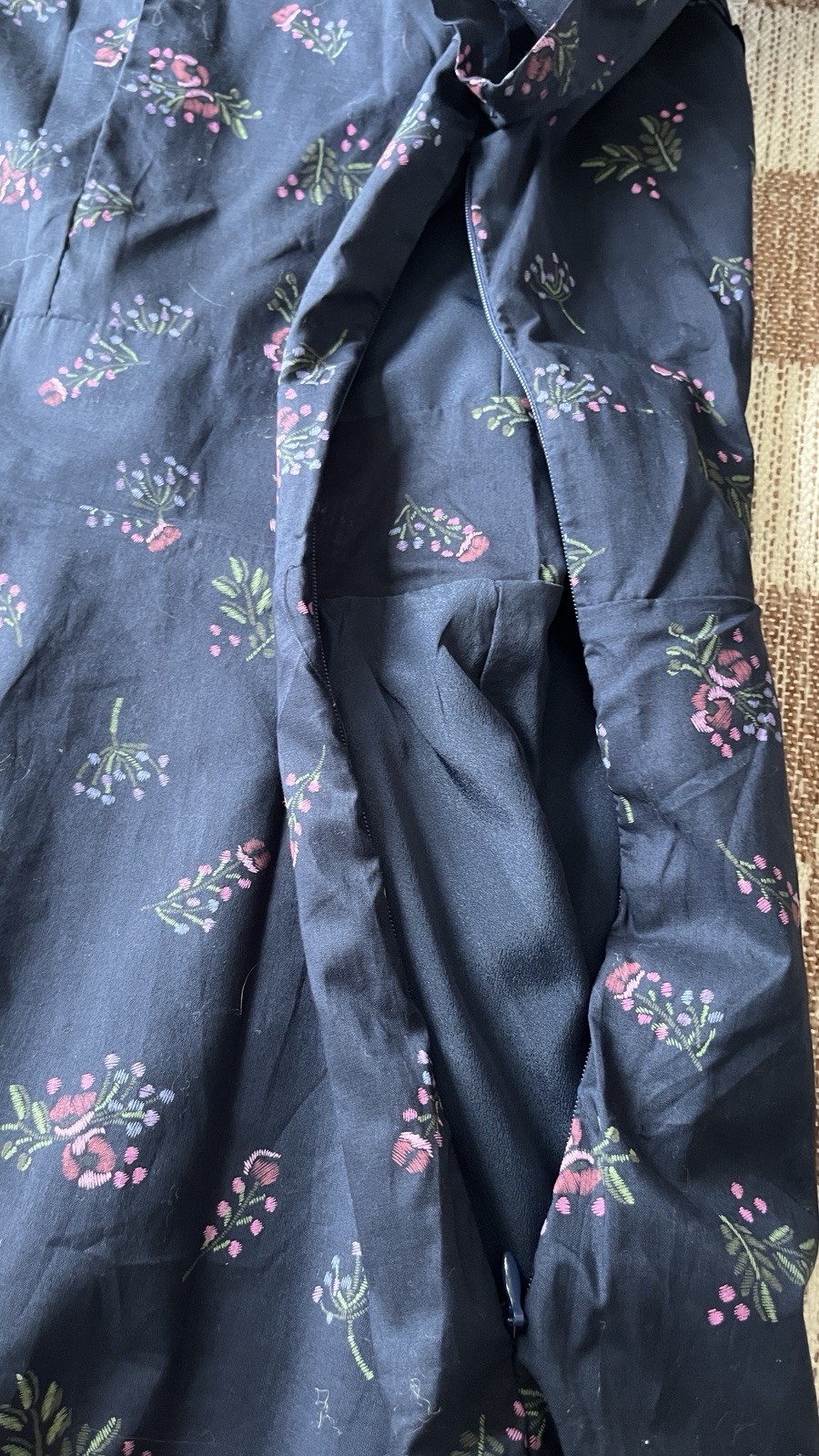 Retro Stage 1940s vintage-look puff sleeve floral dress costume – Medium 4/6