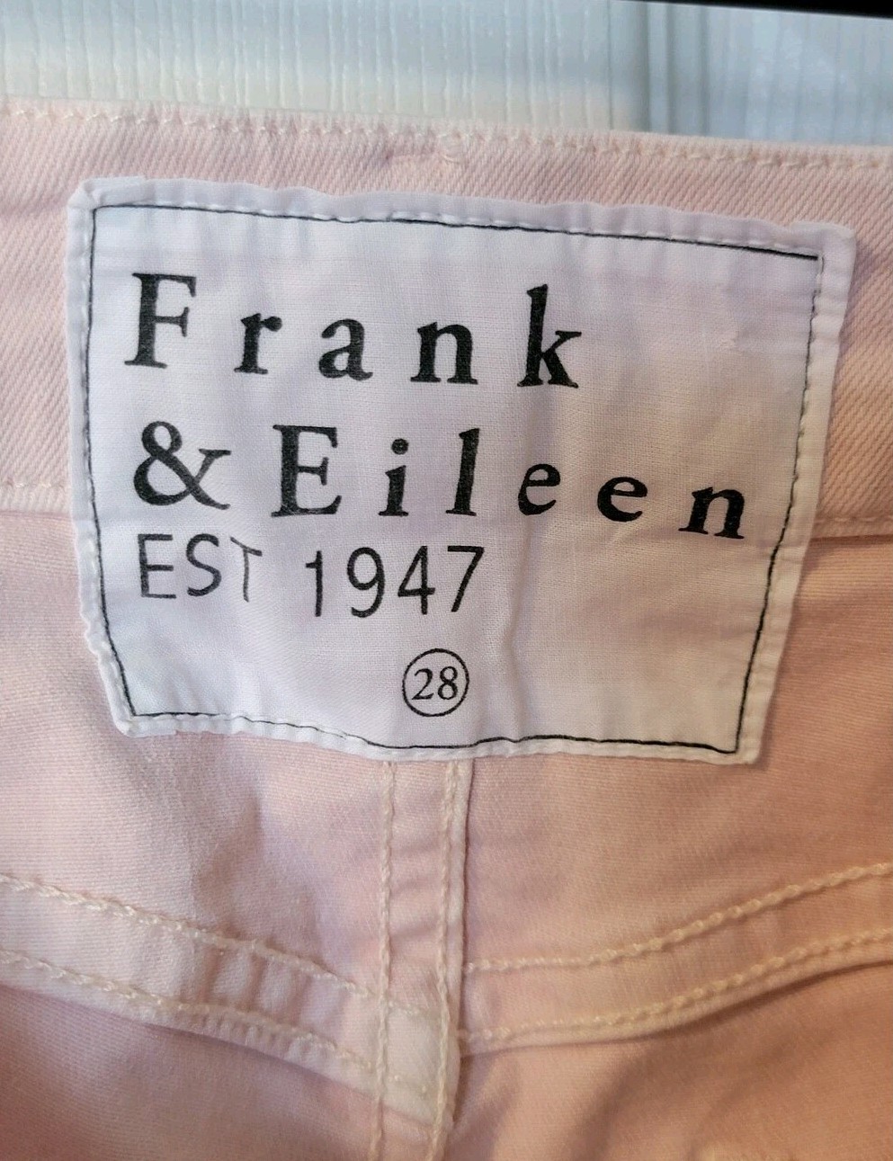 Frank & Eileen Sligo Vintage Rose Pink Raw Hem Jeans Womens 28 Straight Stretch