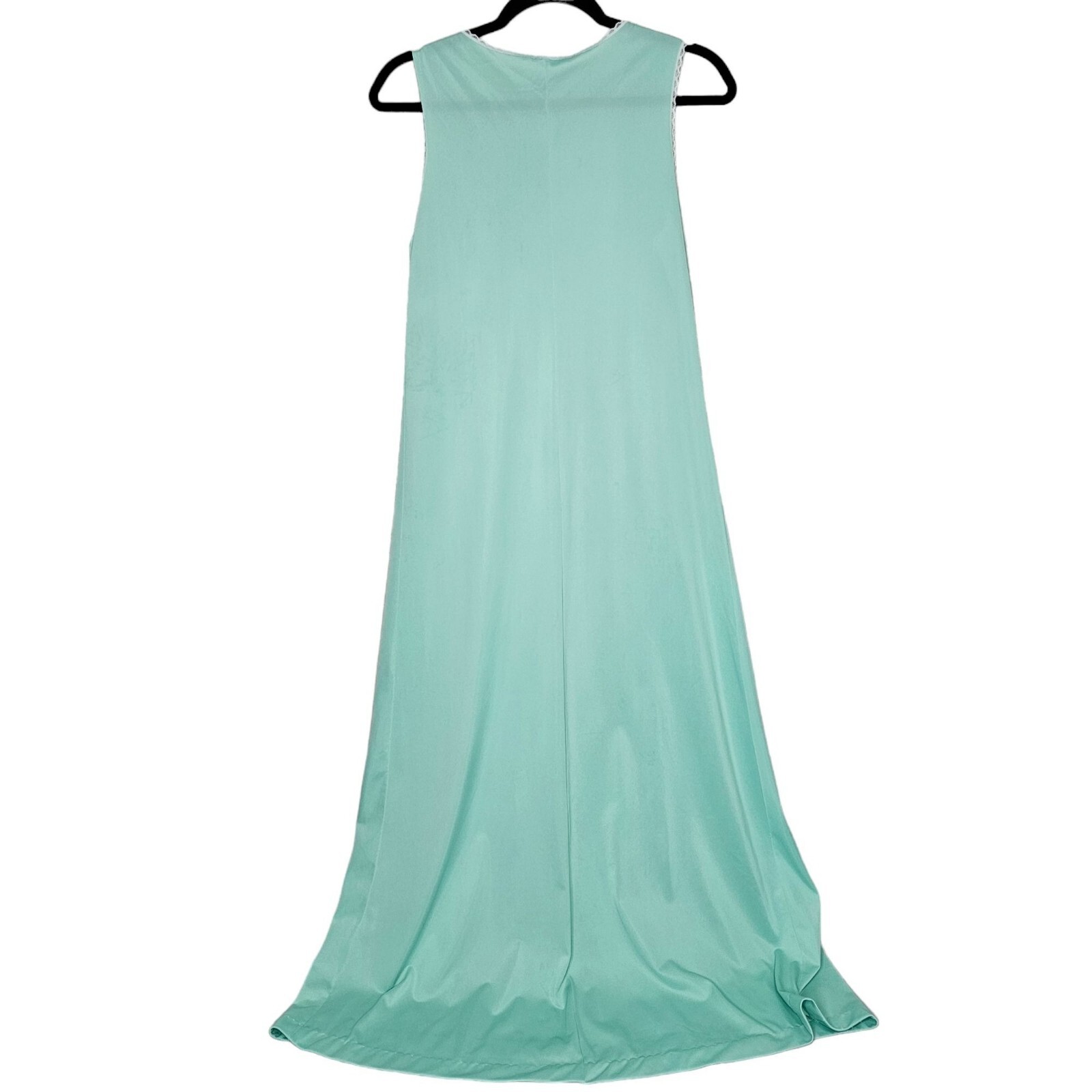 Vintage 70s JC Penney Gaymode Sleeveless Mint Green Long Night Gown Style 6206