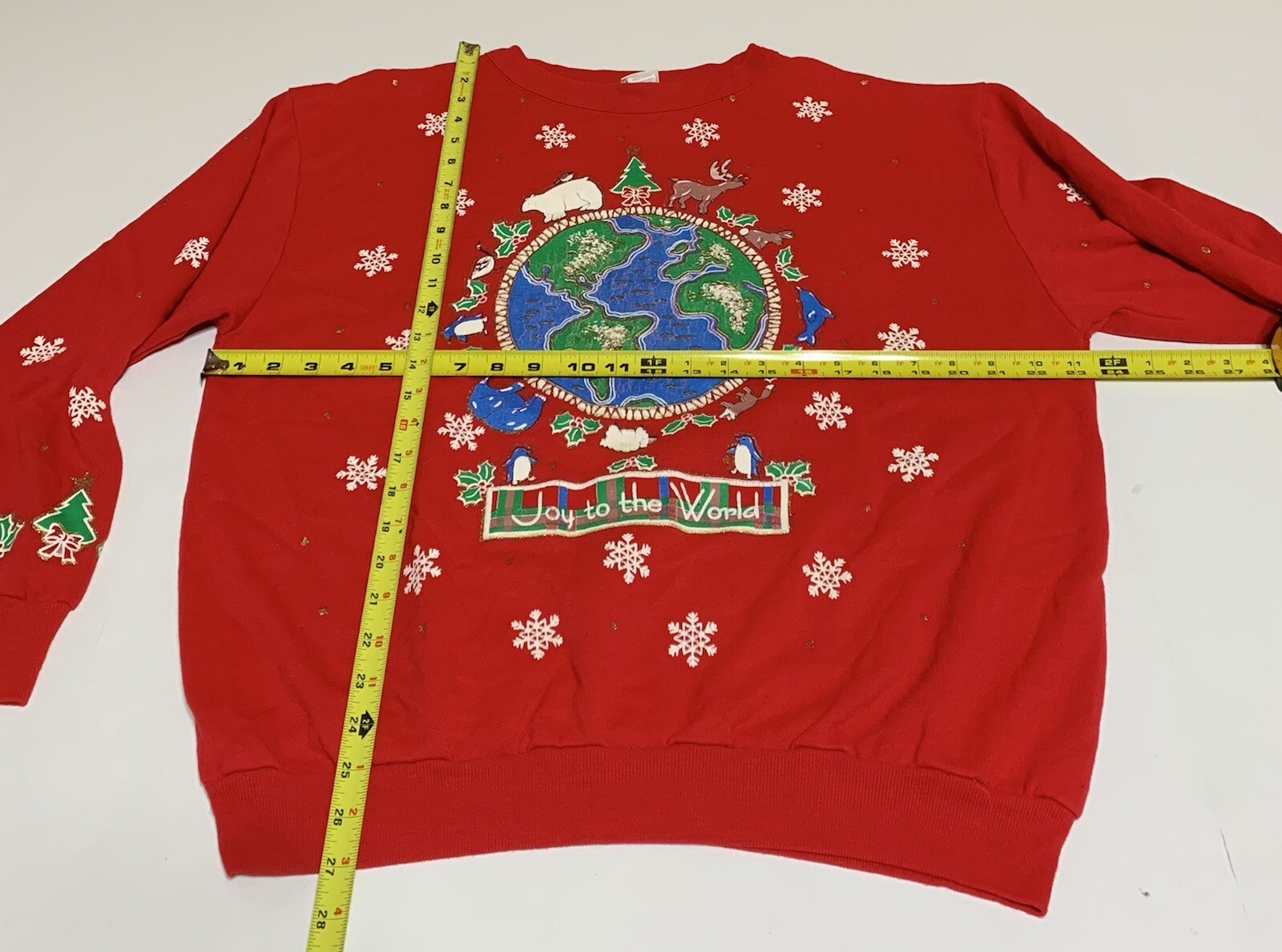 VTG Christmas Sweatshirt Joy To The World Women’s Size Large Holiday Time