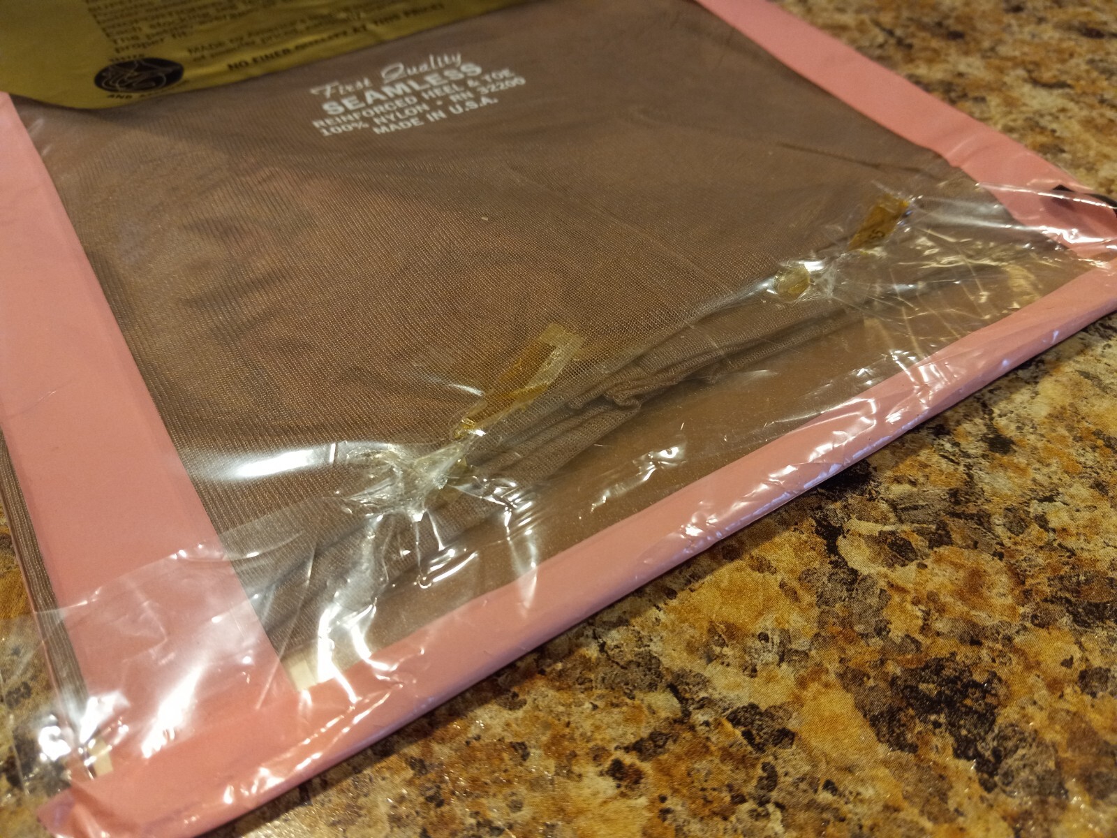 2-Pair Women’s Garter Stockings Sheer Seamless Mesh Nylon Size: 9 1/2 Taupetone