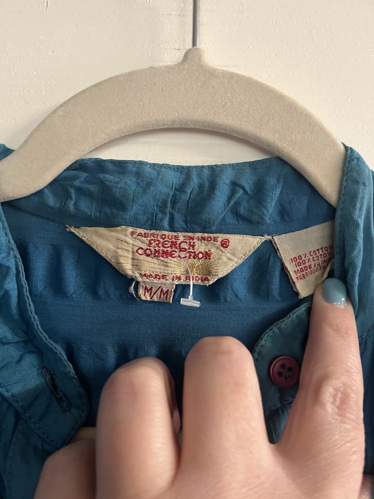 Fabulous Vintage 1970s French Connection Blue Tunic Dress Size M