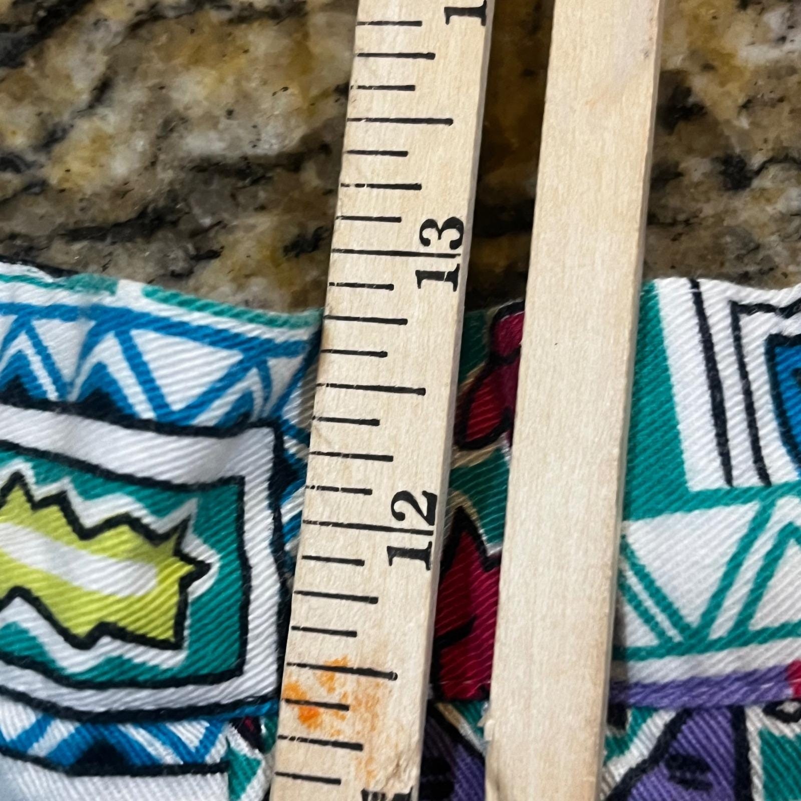 Vintage 80s 90s High Waisted Geometric Patchwork Pleated Shorts Women 10