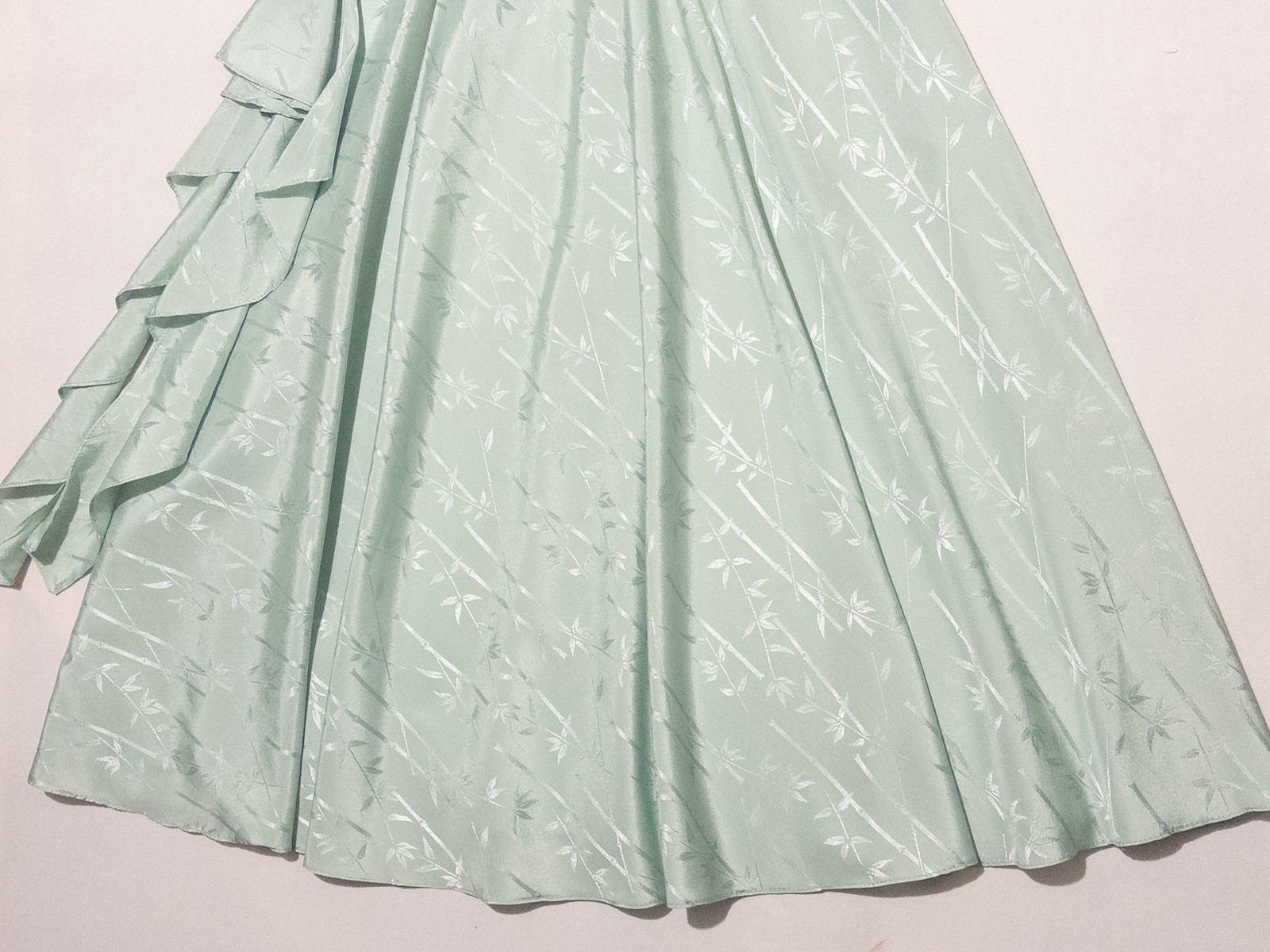 1950’s Handmade Mint Pale Blue Seafoam Green Flare Ruffle Day Dress