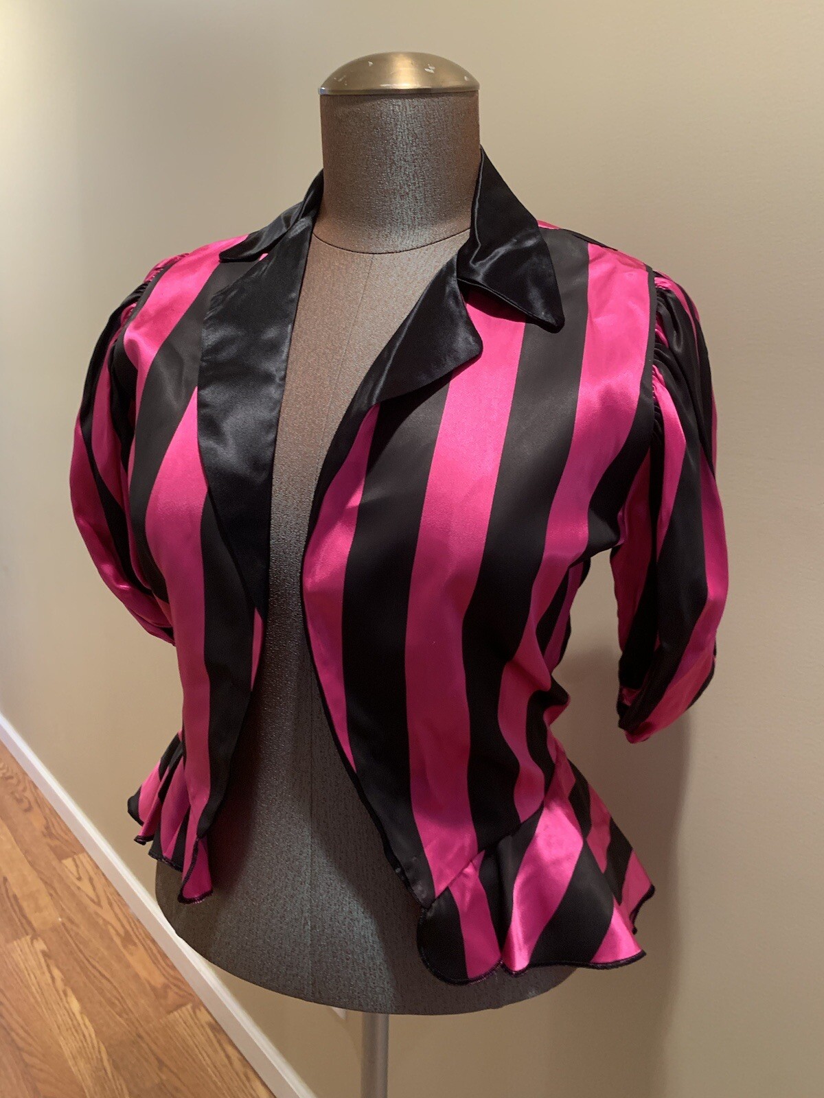 Curtain Call Women’s Vintage Costume Jacket Blazer Medium M Pink Black 80’s