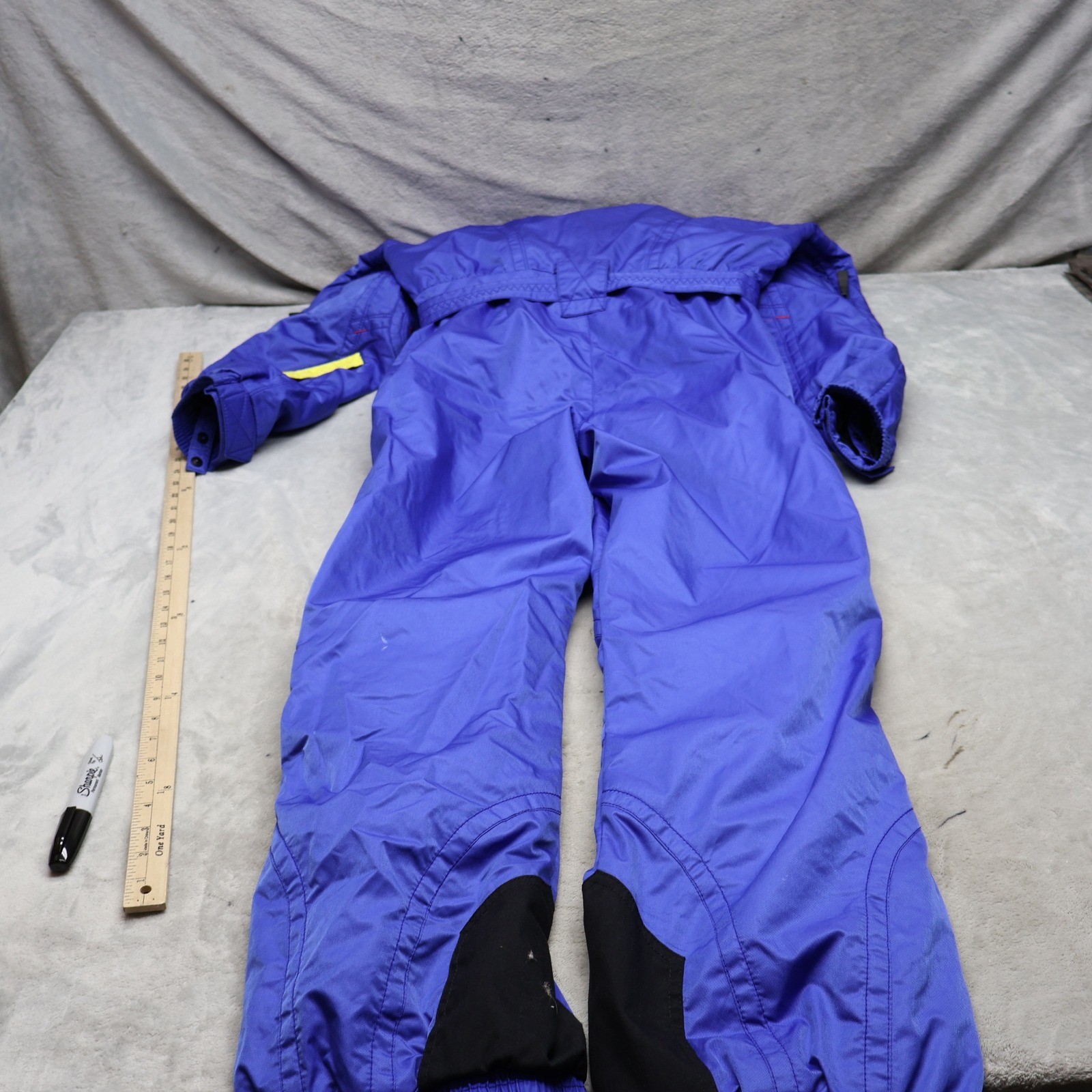 Obermeyer Snowsuit Women Large Blue Rain Wind Belted Retro Winter 80s VTG 34×35