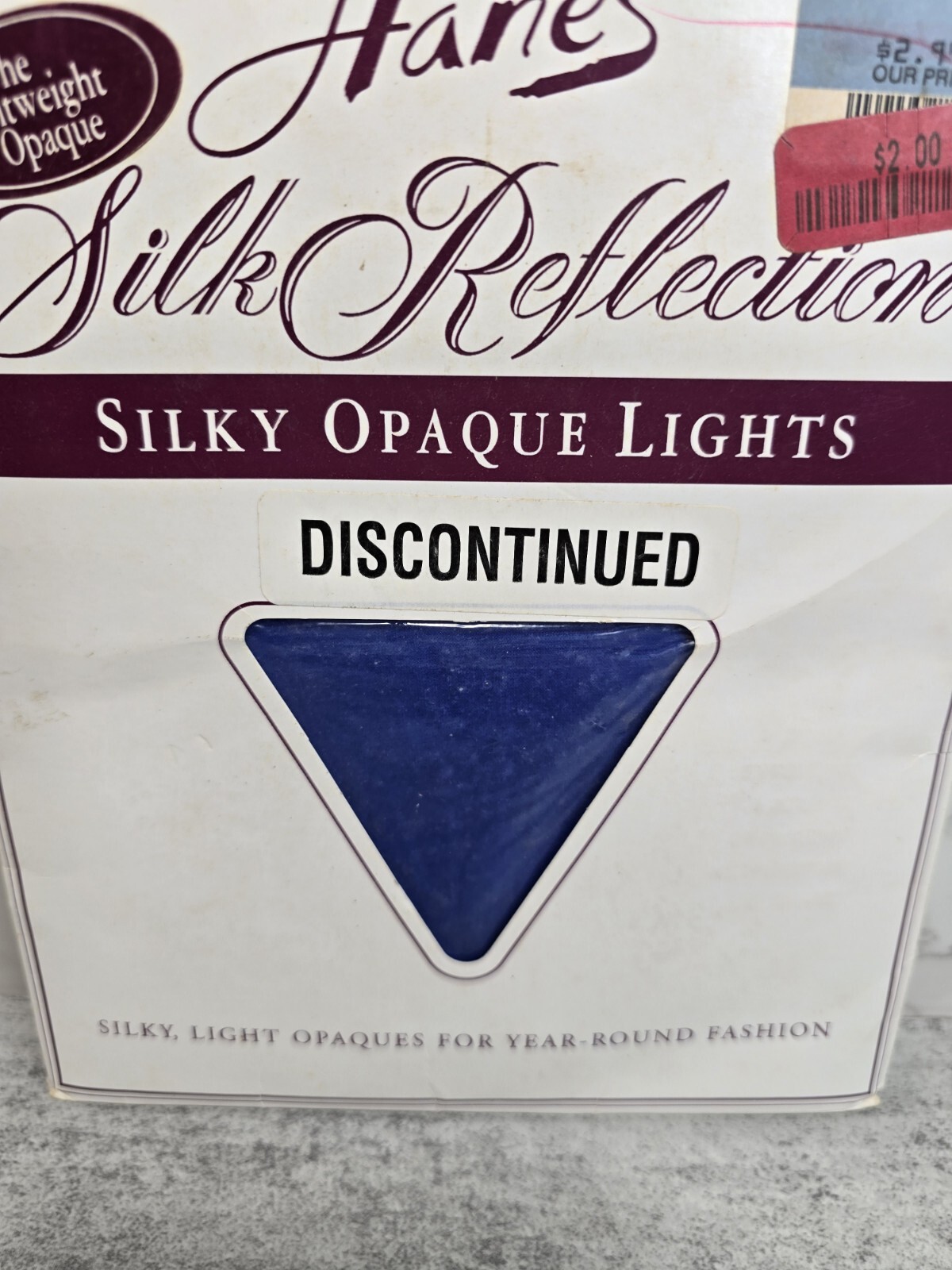 Vintage Hanes AB Silk Reflections Opaque Ultramarine Tights Pantyhose Hosiery