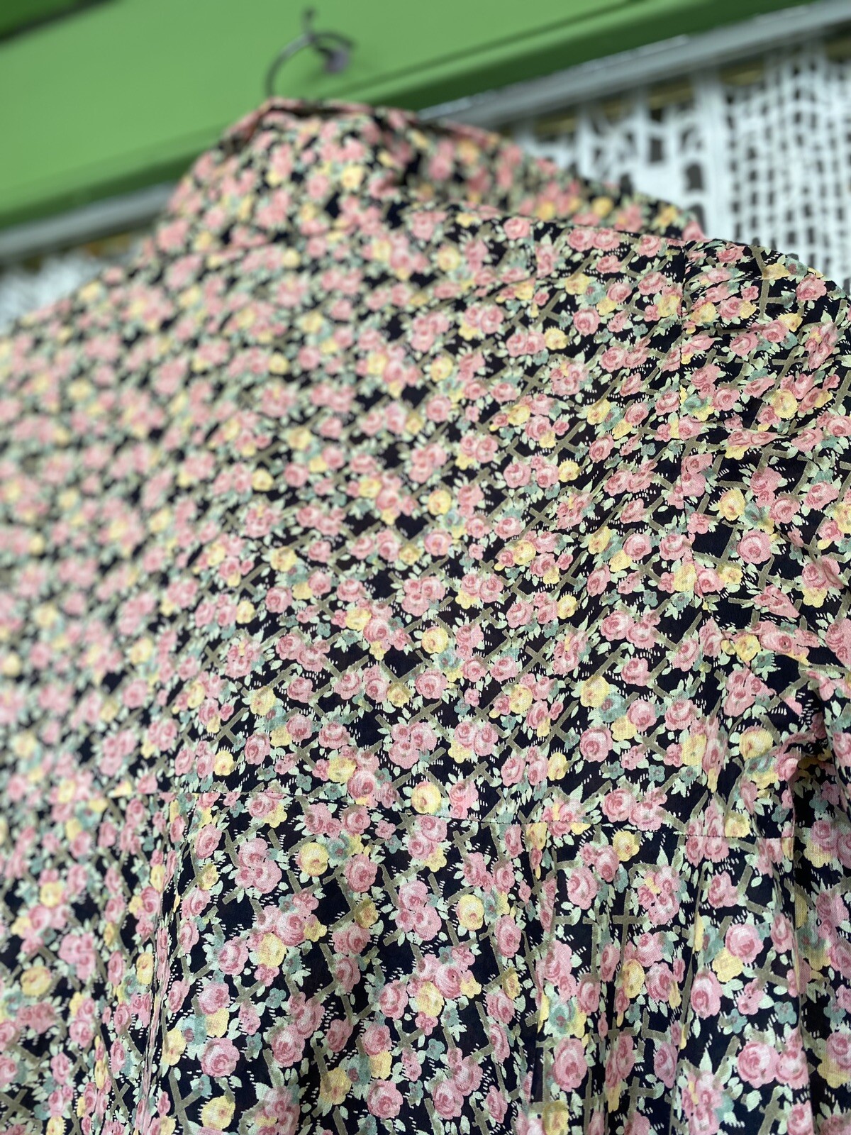 Vtg 1970 Liberty of London Blouse Pockets Pewter Rabbit Buttons RARE