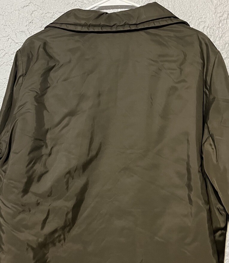 SPORTCASTER Ski Fashions Women’s L Olive Green Parka Coat Jacket Distressed Vtg