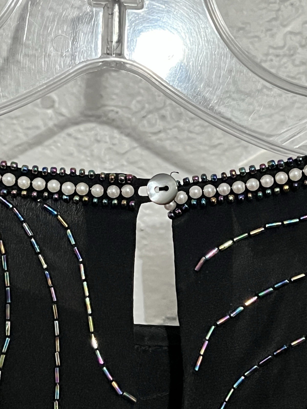 Vtg Argenti M Silk Embellish Sequin Pearls Formal Wedding Party 80s Glamour Med