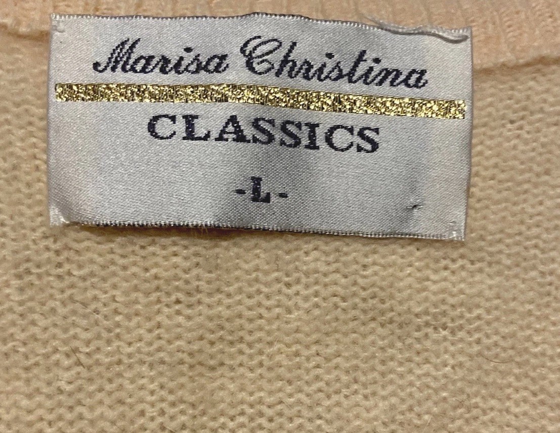 Vtg CROWLEY’S MARISA CHRISTINA Beaded Lambswool Cardigan Sweater Vest NWT/NEW
