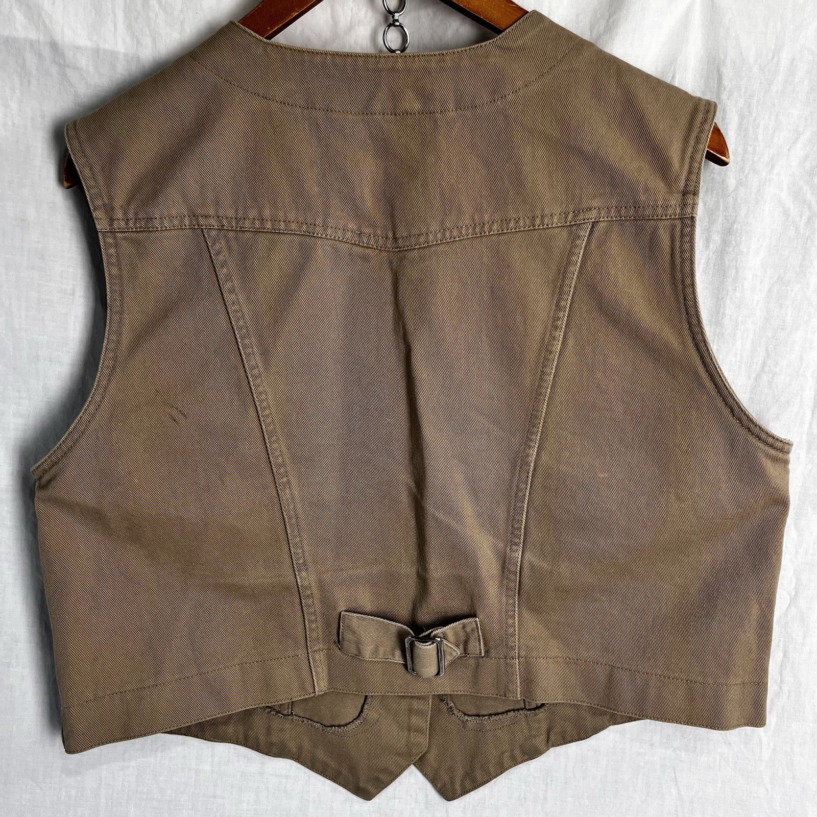 Vintage Western Denim Waistcoat Jean Vest Womens L Large Cowgirl Clifford Wills