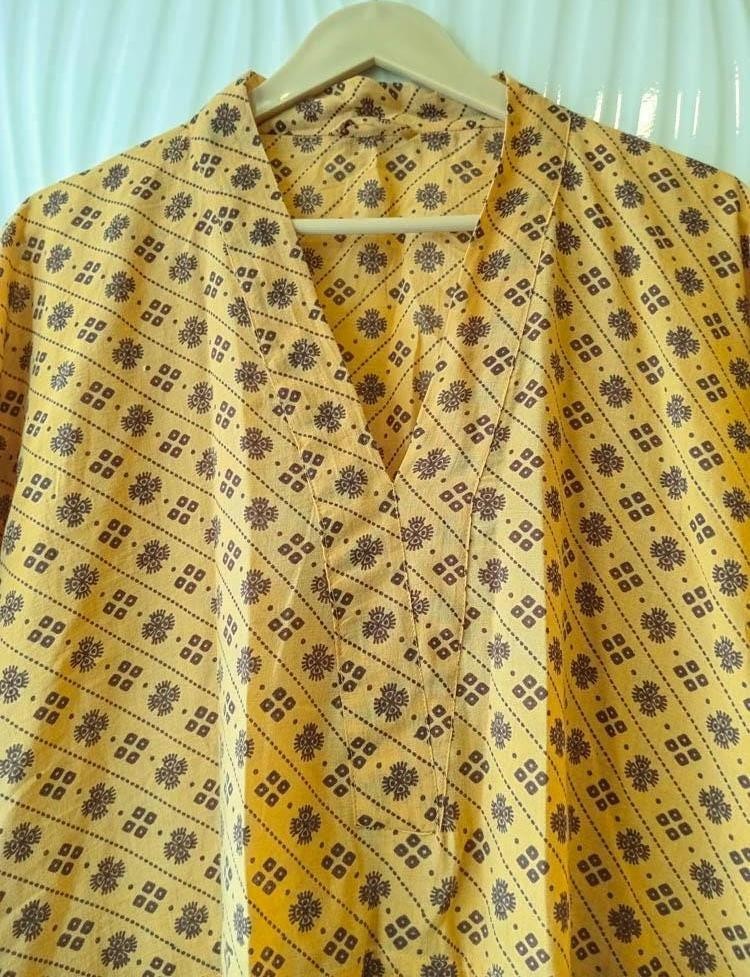 Vintage Sari Kaftan / Pure Cotton Long Maxi Dress / Luxury Resort Wear CFN1192