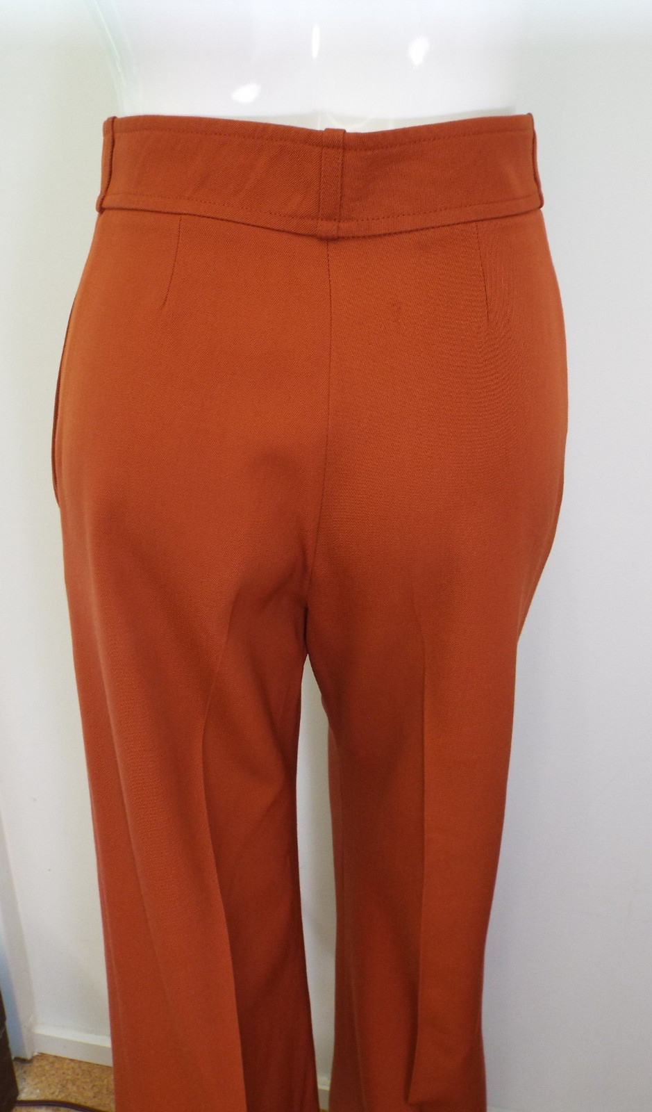 VTG 1970s Yves Saint Laurent Rive Gauche Rust Brown Wool Pants Wide Trousers YSL
