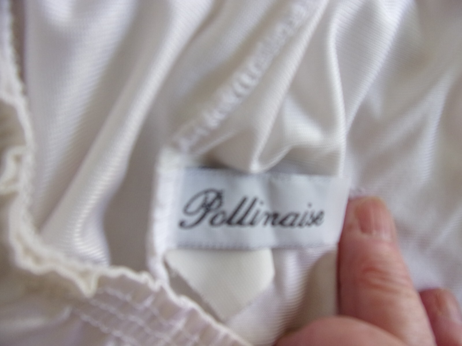 VTG POLLANISE SZ L CREAMY WHITE NYLON PANTALOONS SLIP