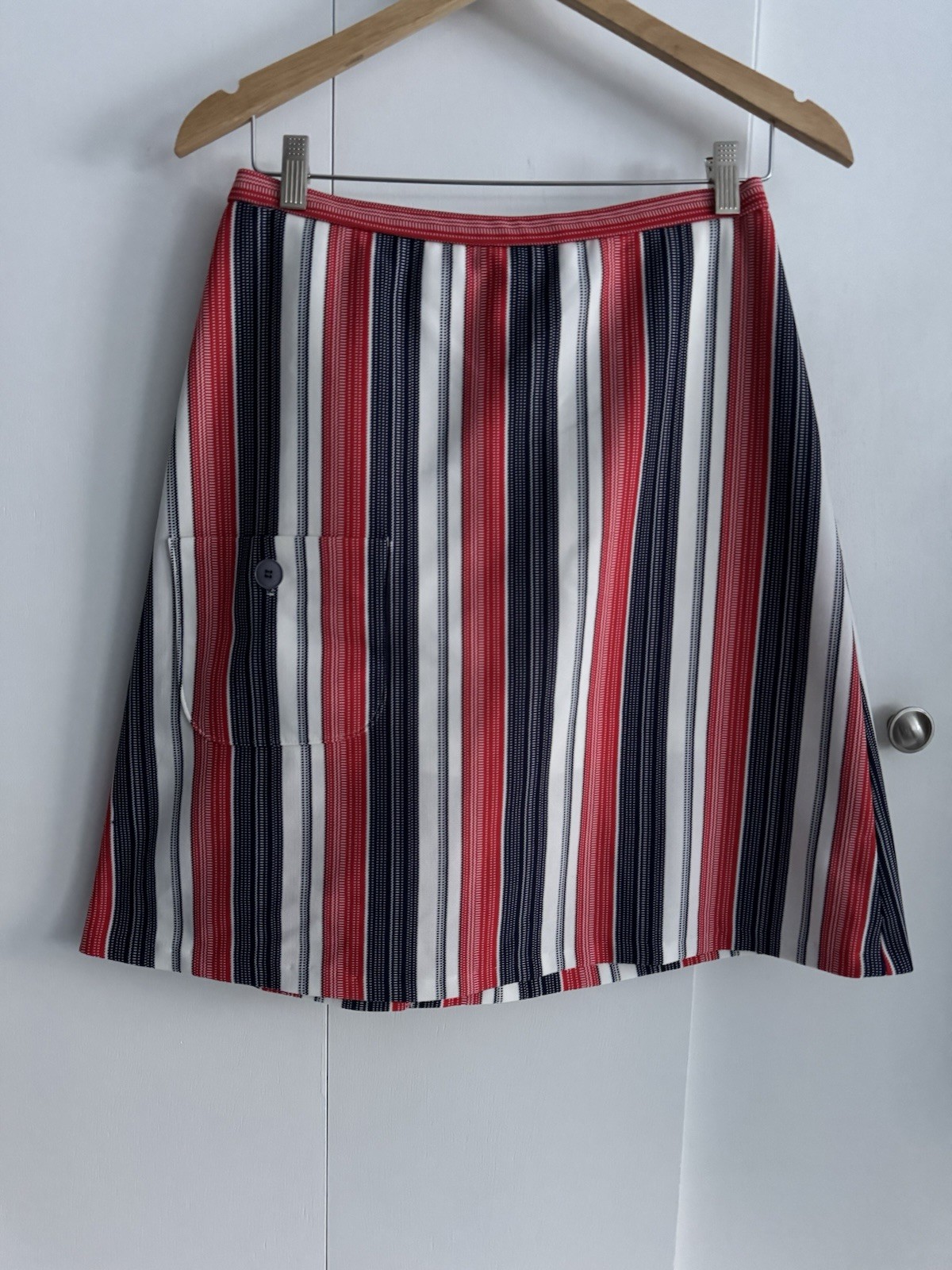 Vintage 1970s Haymaker Polyester Golf Tennis Skirt Skort Red/White/Blue Stripes