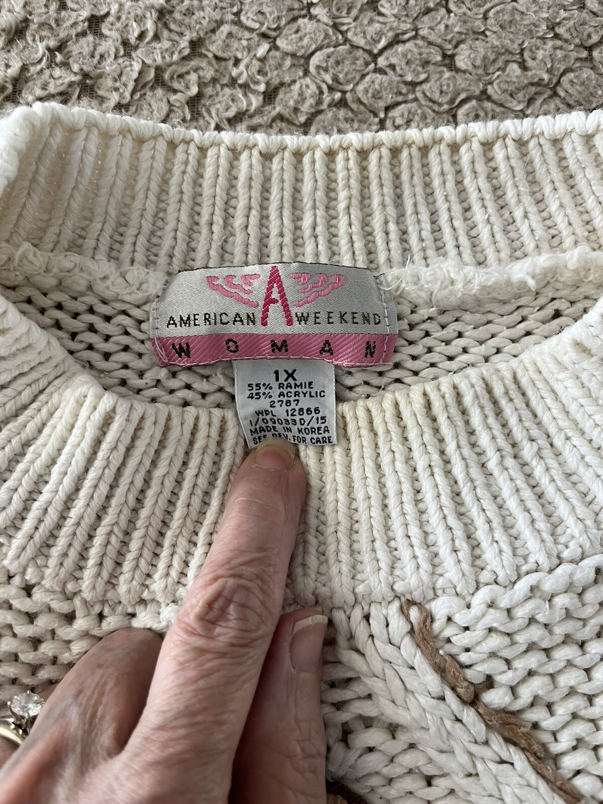 American Weekender Vintage 90’s Chunky Sweater GrandmaCore Cottage Core 1X