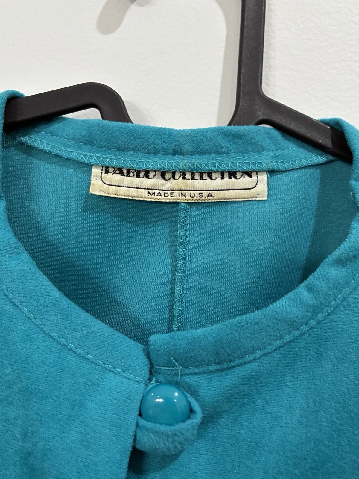 Vintage 80s/90s Pablo Collection Teal Skirt 2 Piece Power Suit Made USA