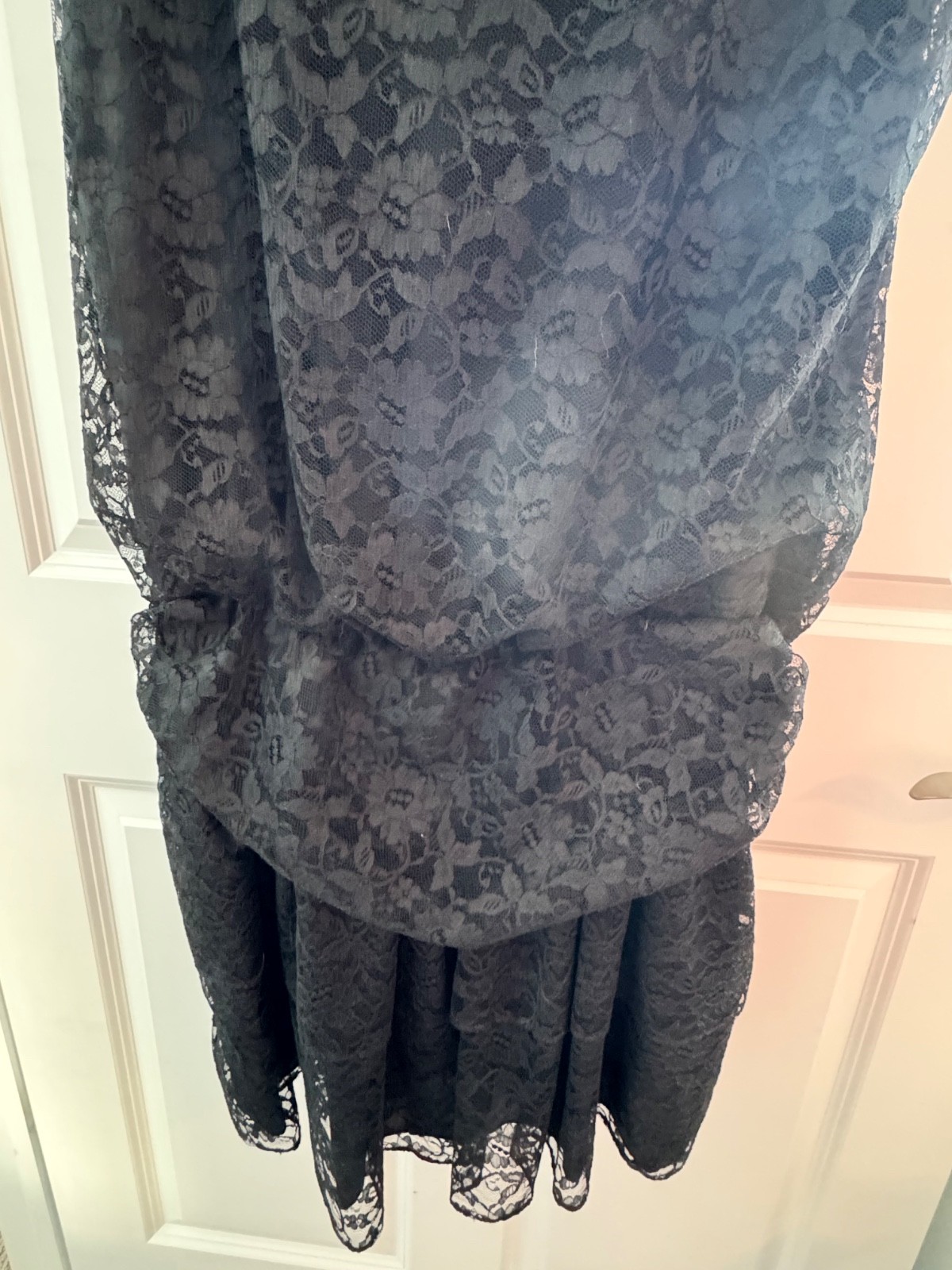 VTG Black Lace Dress 80’s Diamonds Run Designed by Wayne Diamond