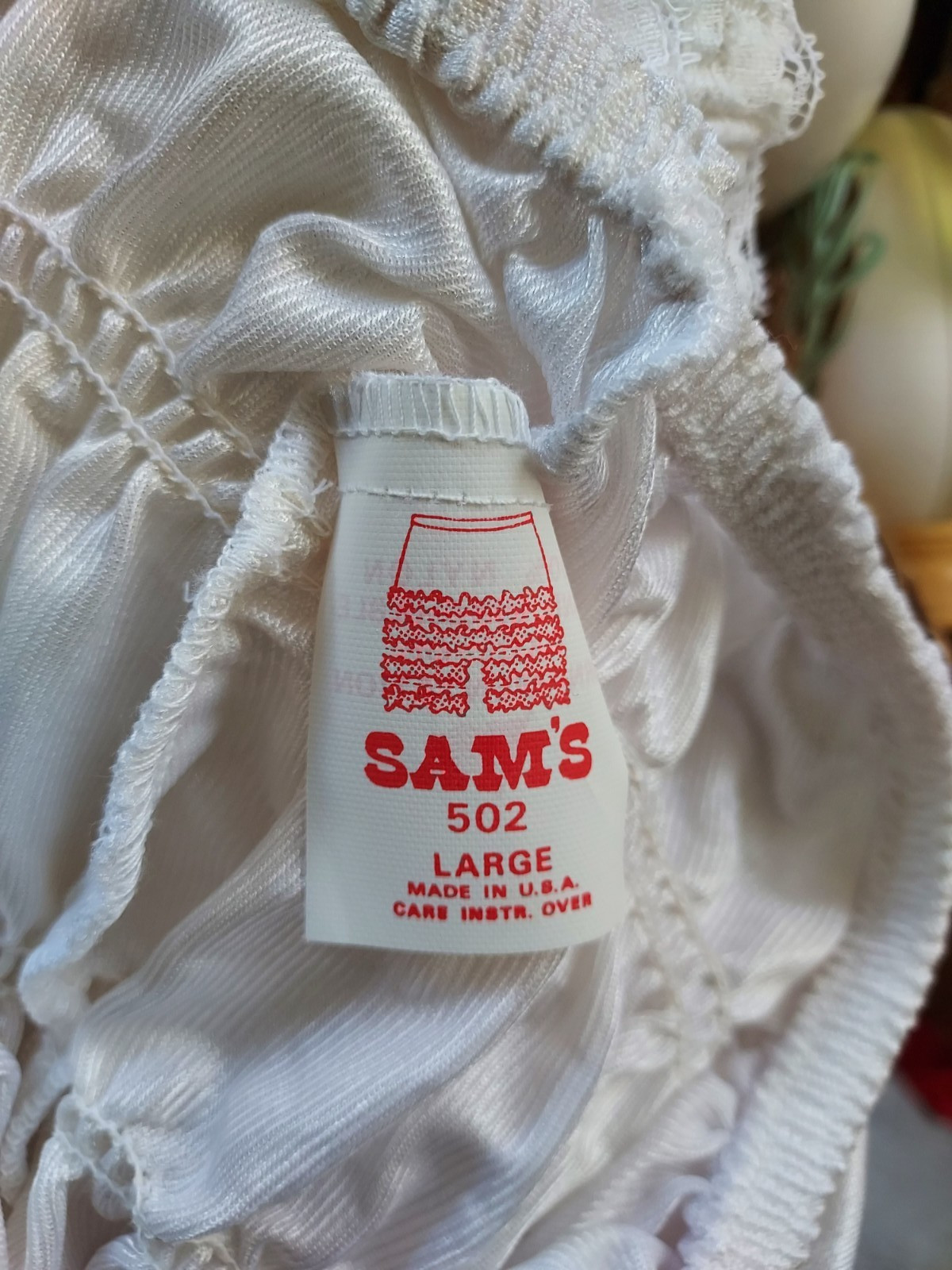 Vintage Sam’s ivory Bloomers large Ruffle Rhumba Pettipants Square Dance Shorts