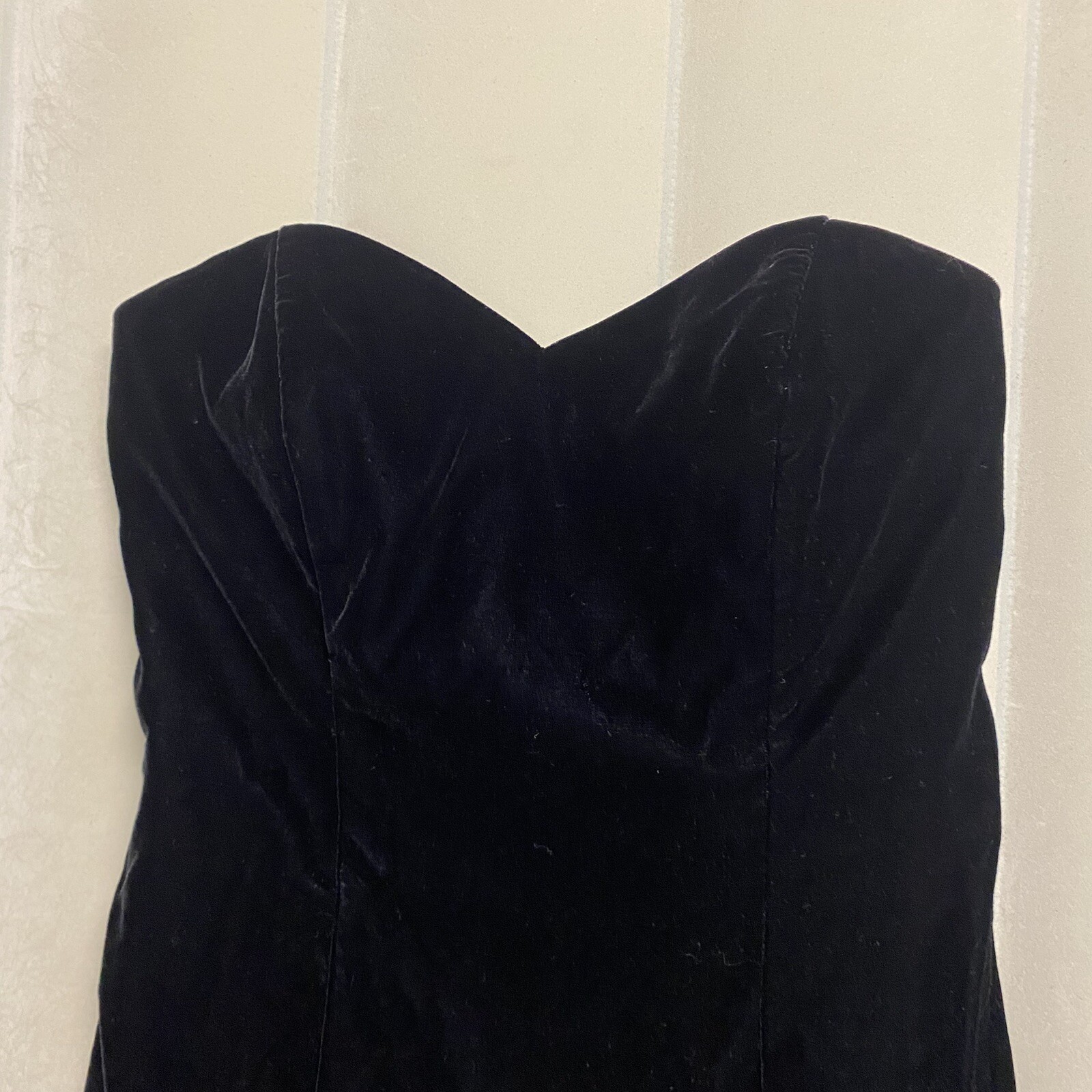Vintage Velvet Velour Dress Strapless Size 12 Whimsigoth Fairy Grunge 90s Witchy