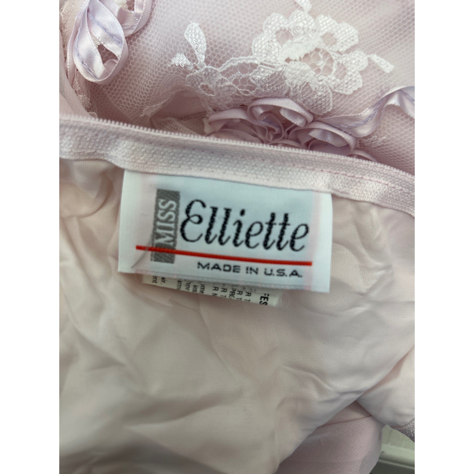 Vintage Miss Elliette Floral Lace Dress Coquette Romantic 80s Pink Tea Party