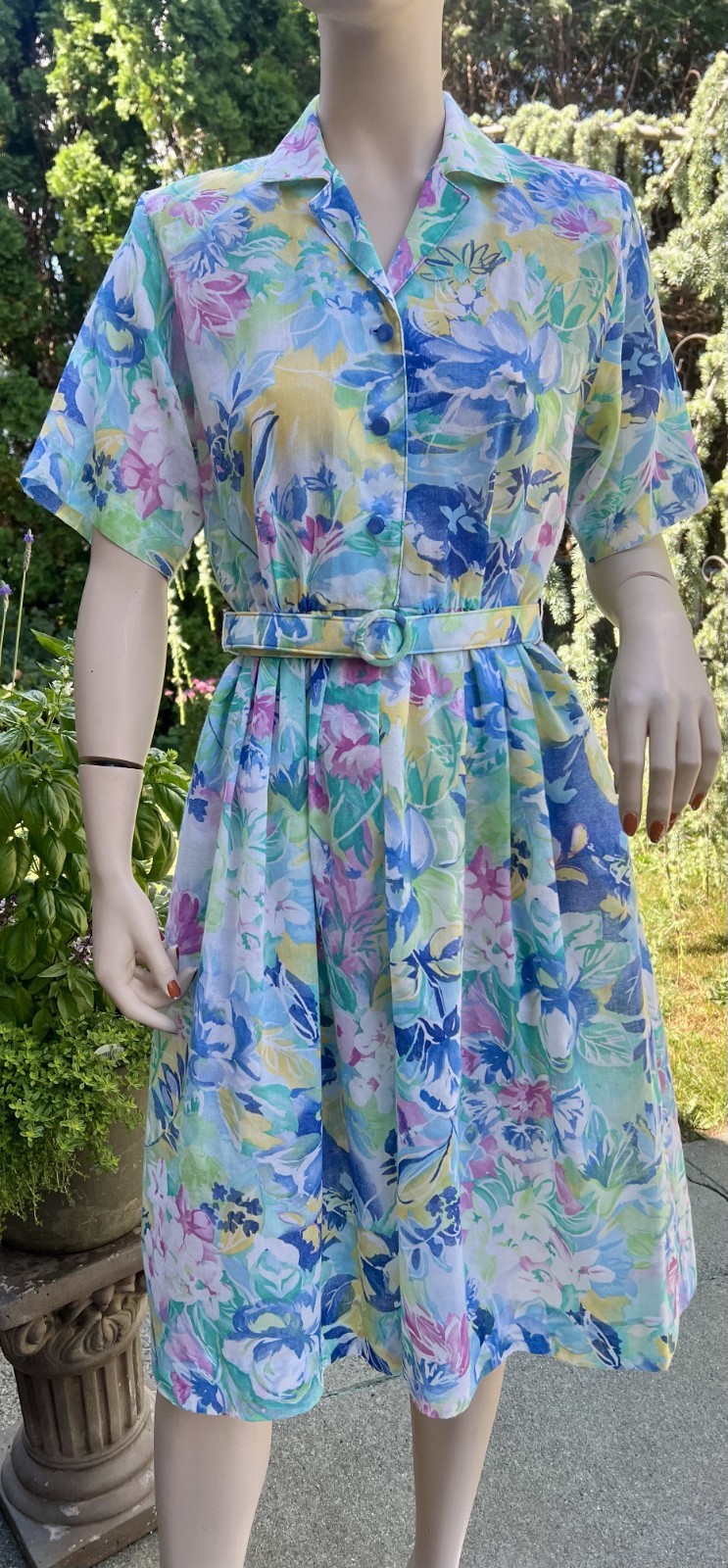 VINTAGE 1940’s STYLE FLORAL COTTON DRESS