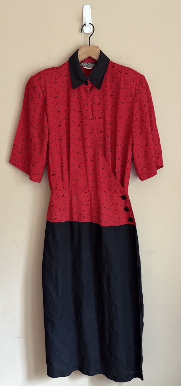 Vintage Dress Shirt 90s Y2K All That Jazz Secretary Womens Size 6 8