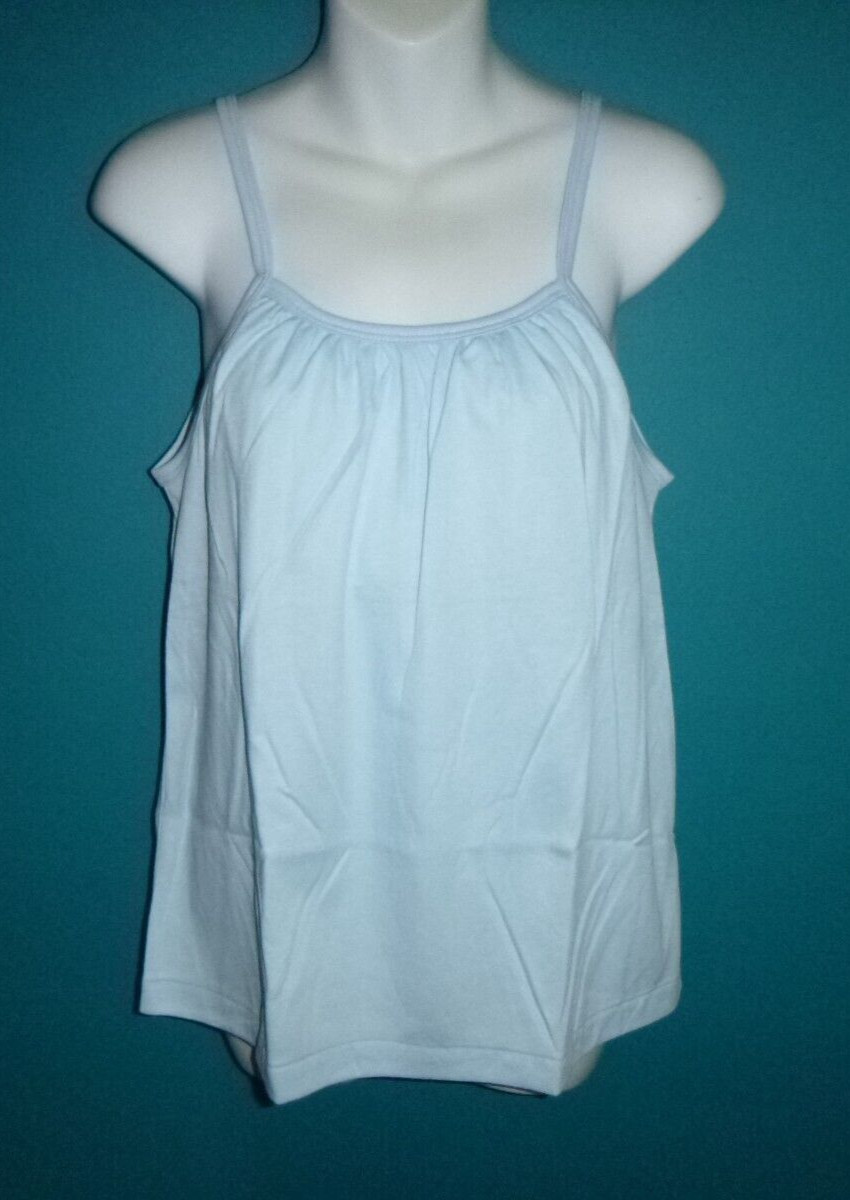 NOS Vtg 80s Beeline Fashions T shirt Spaghetti Strap Top W/ Lining WHITE Sz M