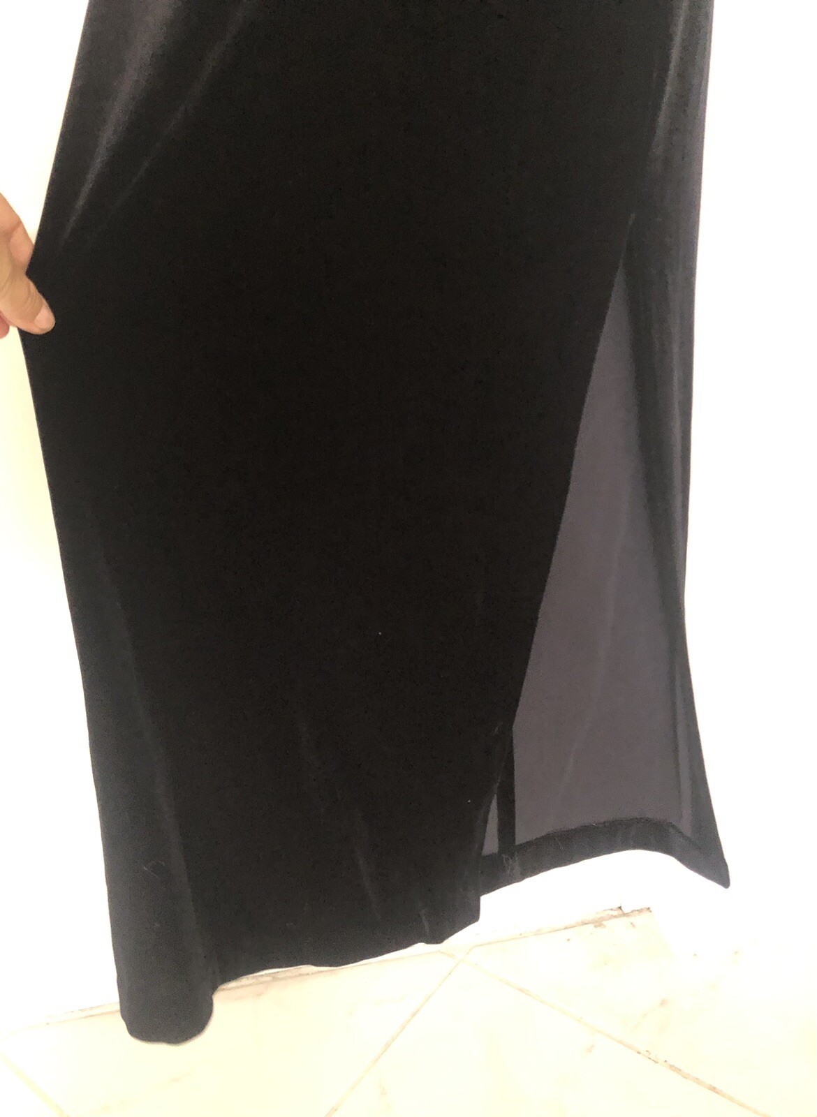 VTG Arianna By Rachel Kaye Velour Black/Silver Embroidered Evening Dress 10