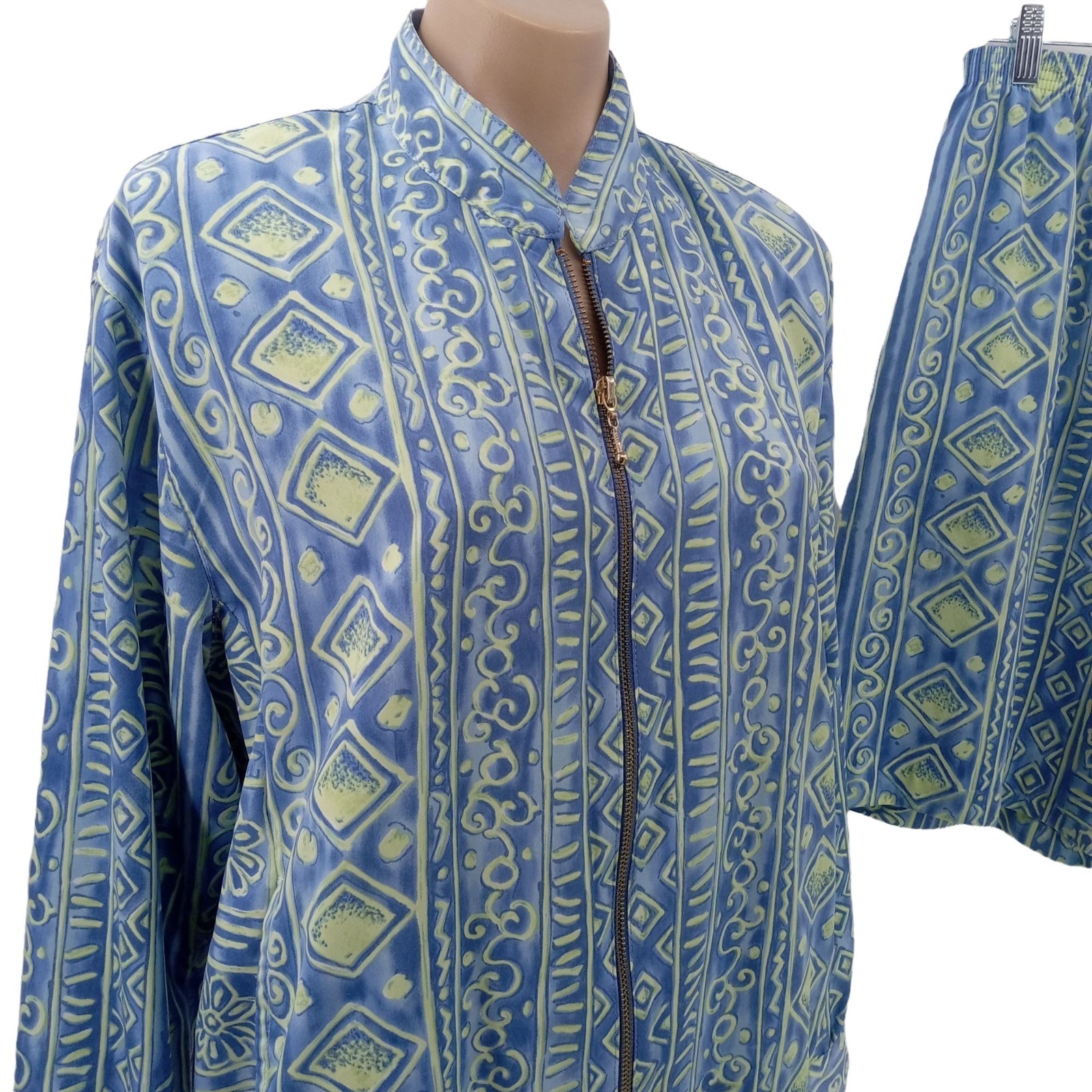 Vintage Lori of California Jacket Shorts Set M 10 Shoulder Pads Zip Front 80s