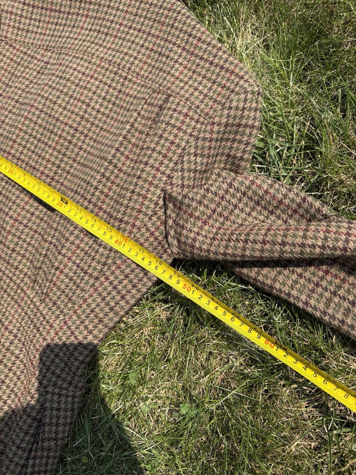 Vintage Ralph Lauren Womens Brown Plaid Wool Tweed Blazer/Jacket • Size 8